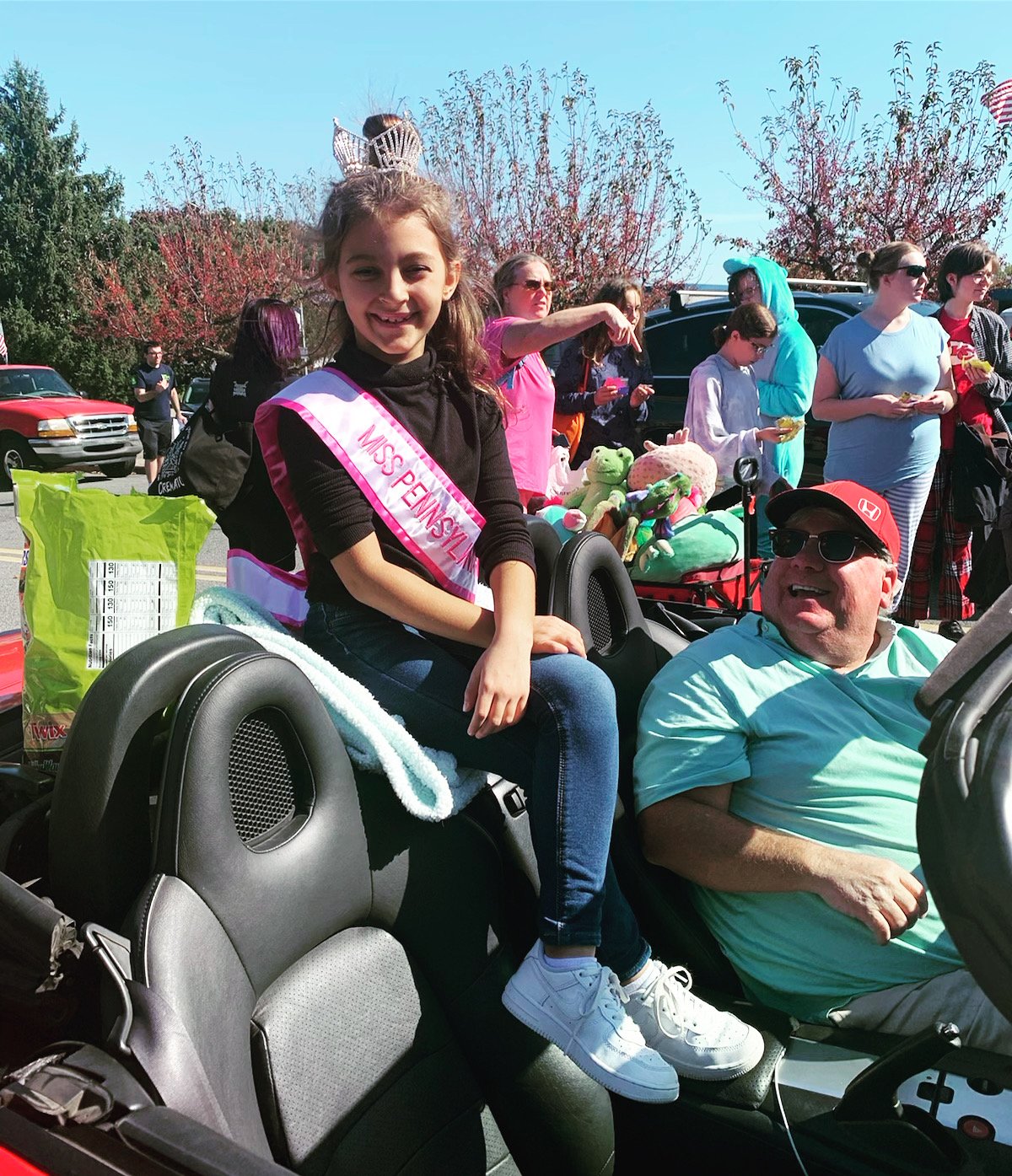 Riding in the Nazareth Halloween Parade. That's my Pop-Pop driving me. It was really special!