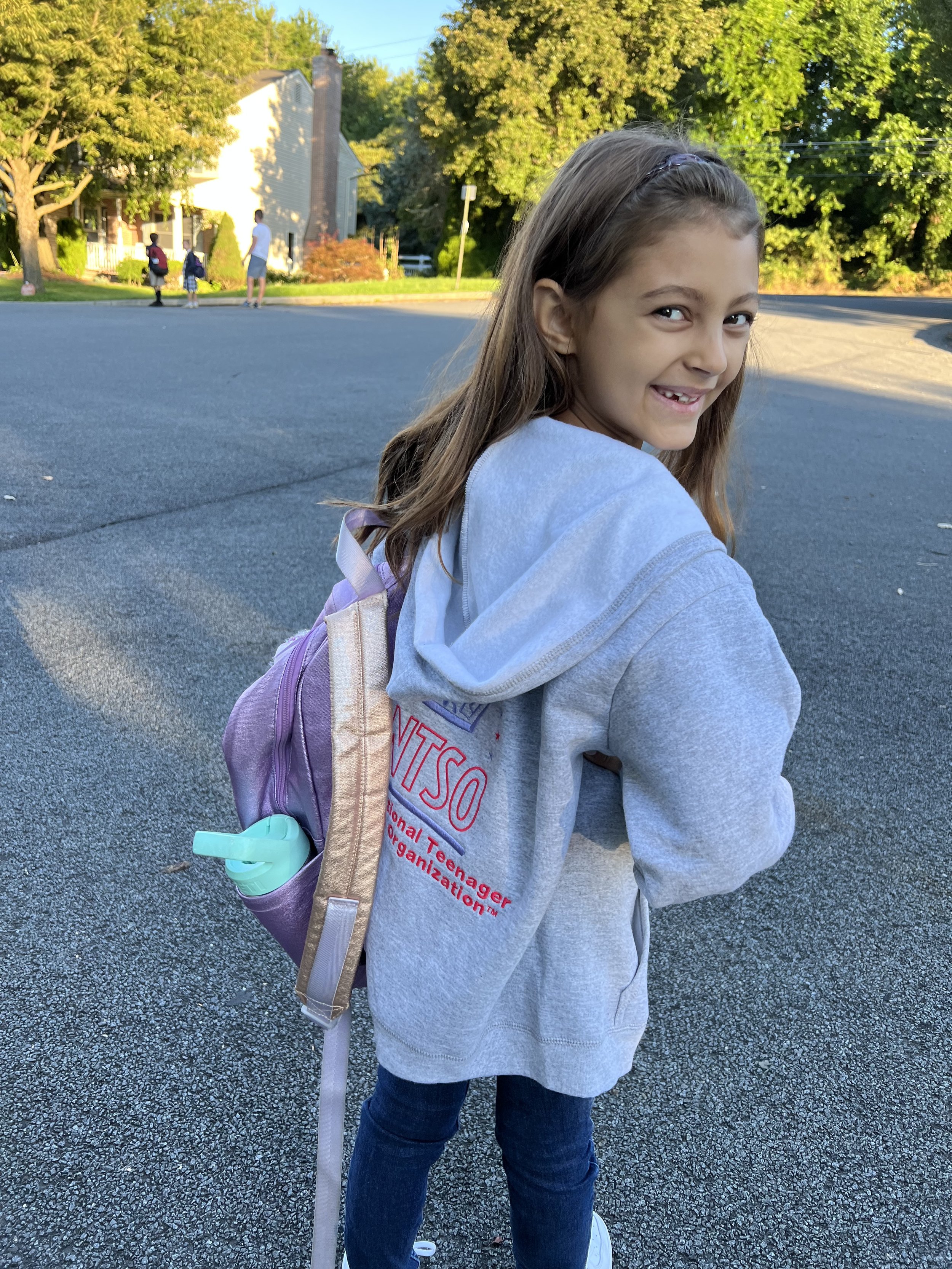Showing off my ANTSO sweatshirt at school! I love spreading the word about the organization!