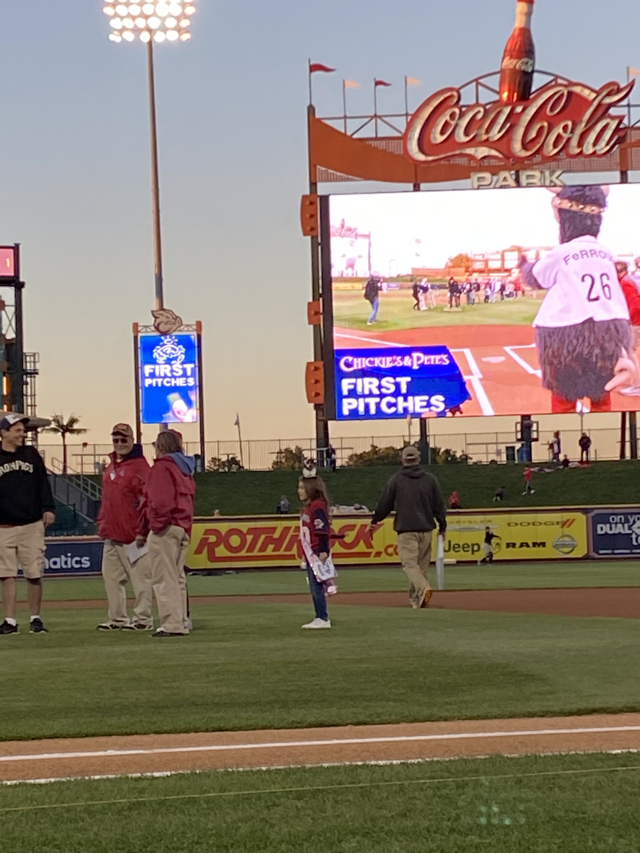 I had a BLAST throwing the first pitch at the Lehigh Valley Iron Pigs game. They even put me on the big screen!