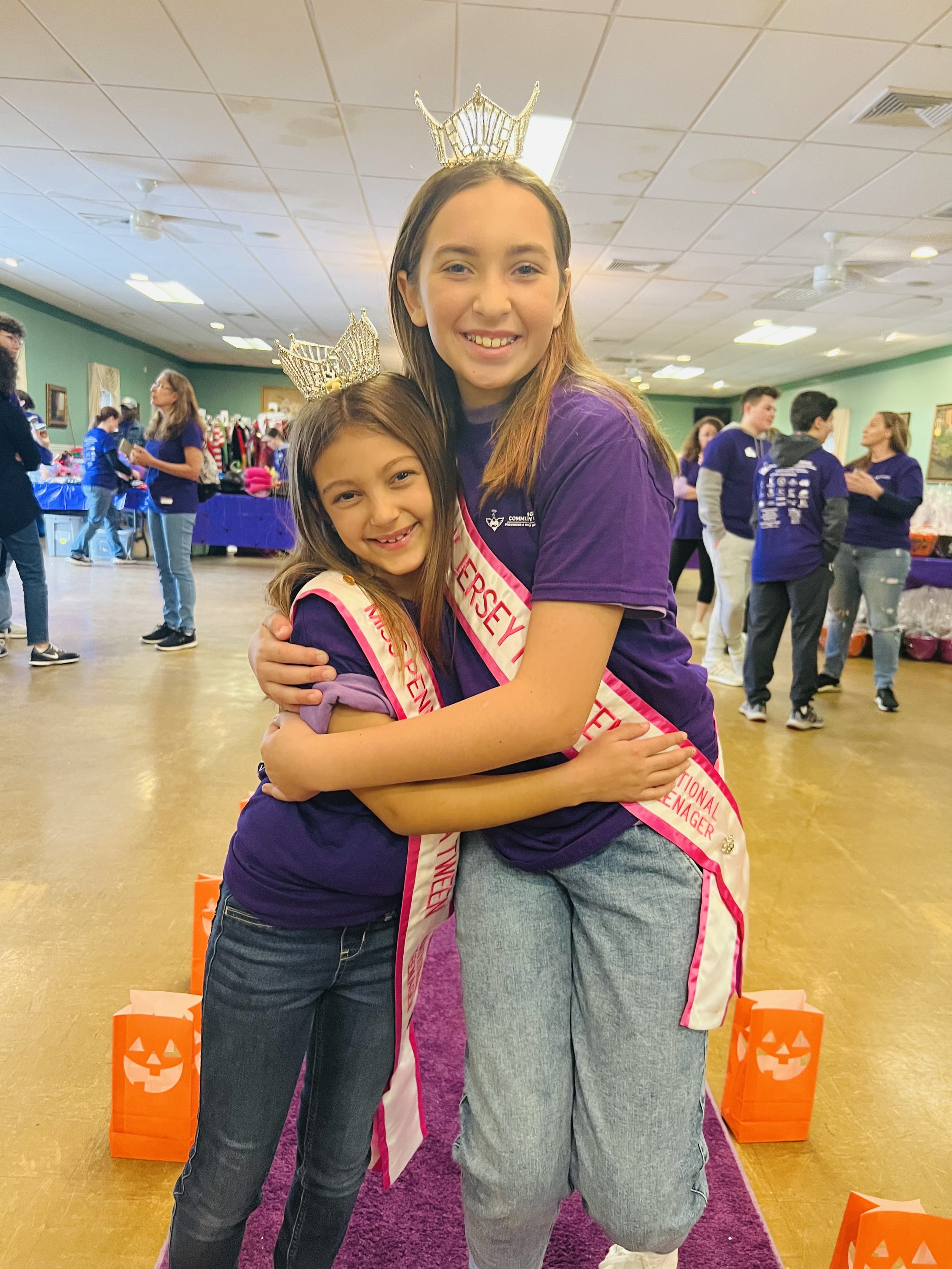Volunteering with my sister Queen, Sophie.