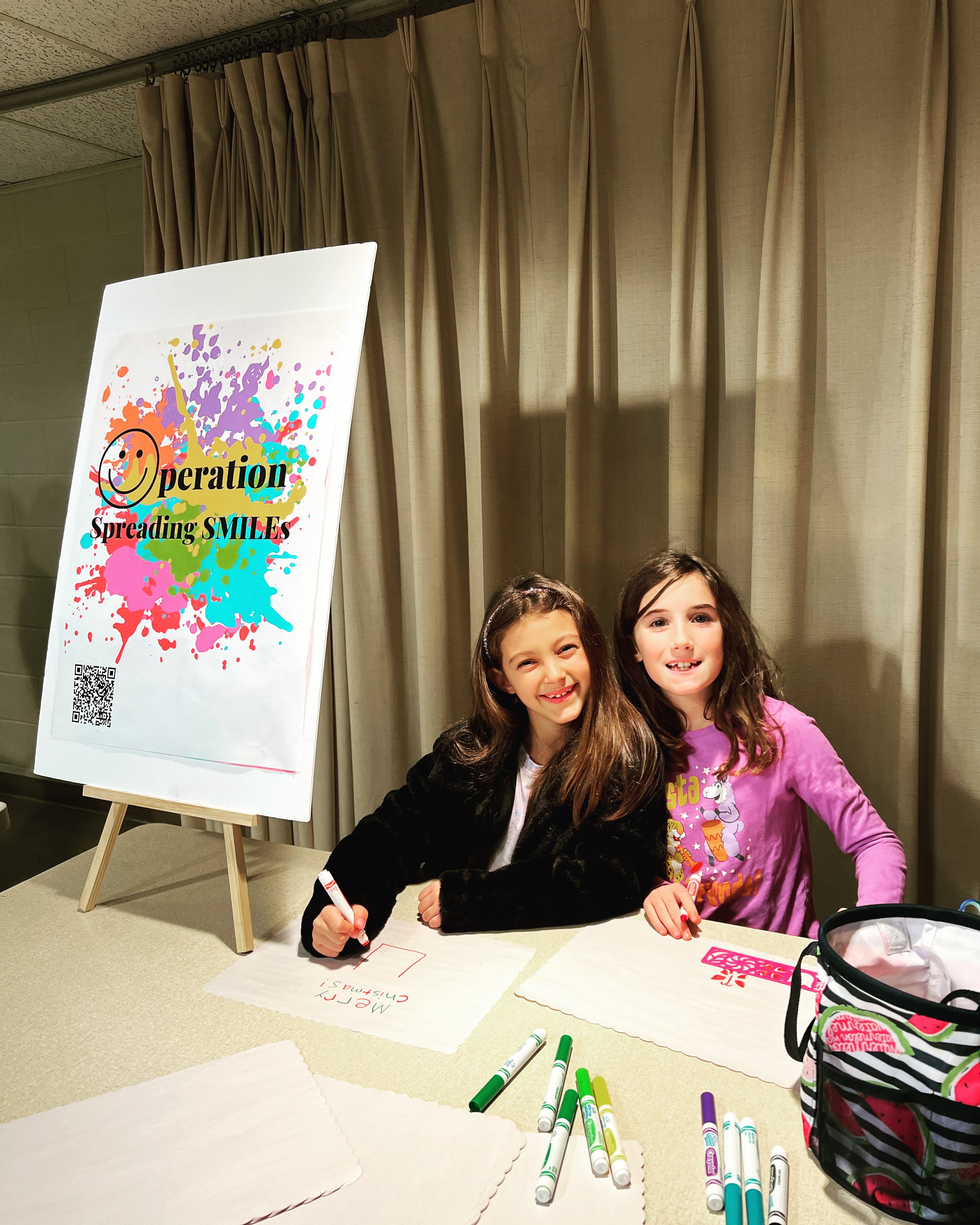 Spreading the word about Operation Spreading SMILES and getting kids involved in community service with my best friend, Chloe.