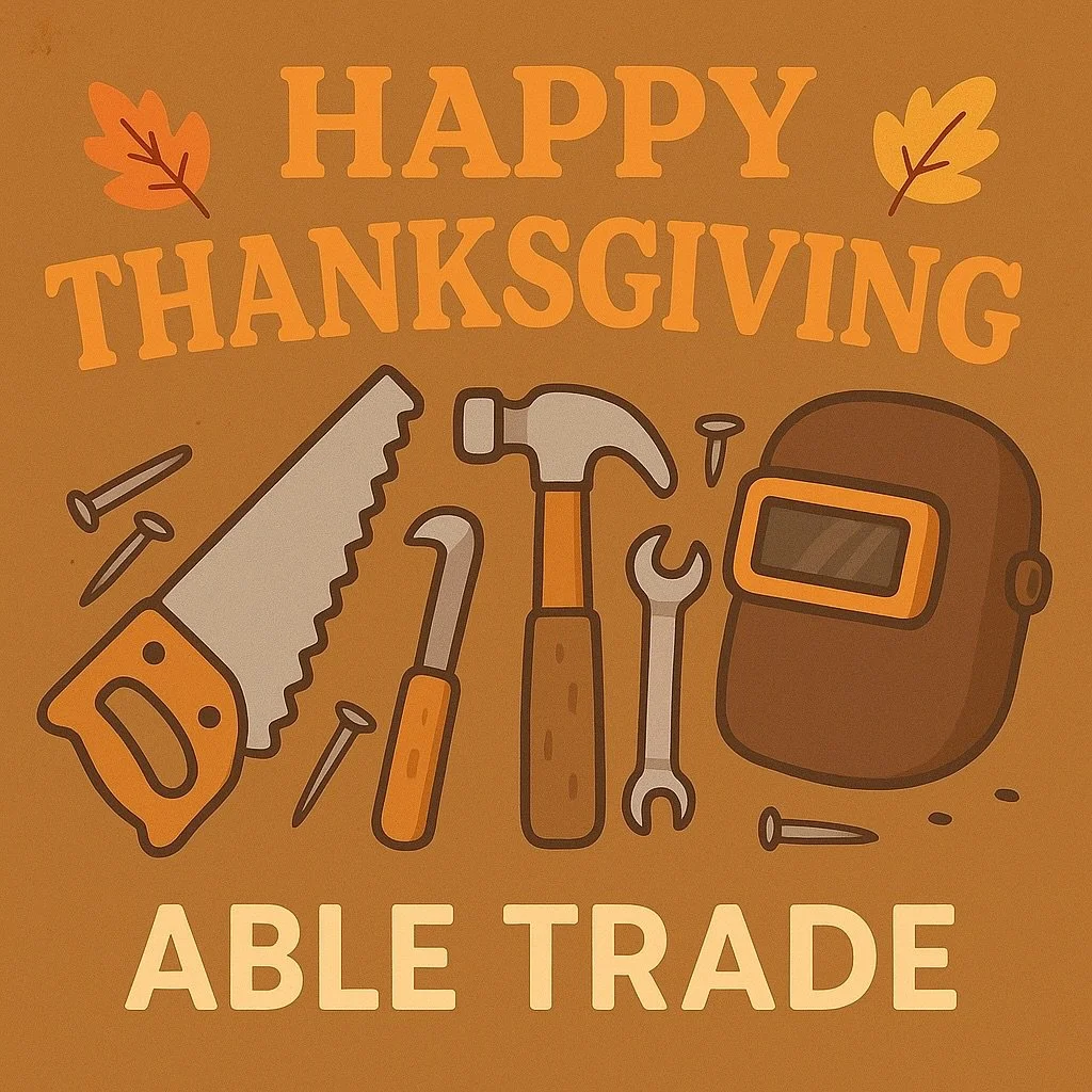 So much to be thankful for this year 🤎🛠️
Our community, our city, our makers, and every member who brings passion, creativity, and heart into this space.
Thank you for building, dreaming, and creating with us &mdash; AbleTrade wouldn&rsquo;t be the