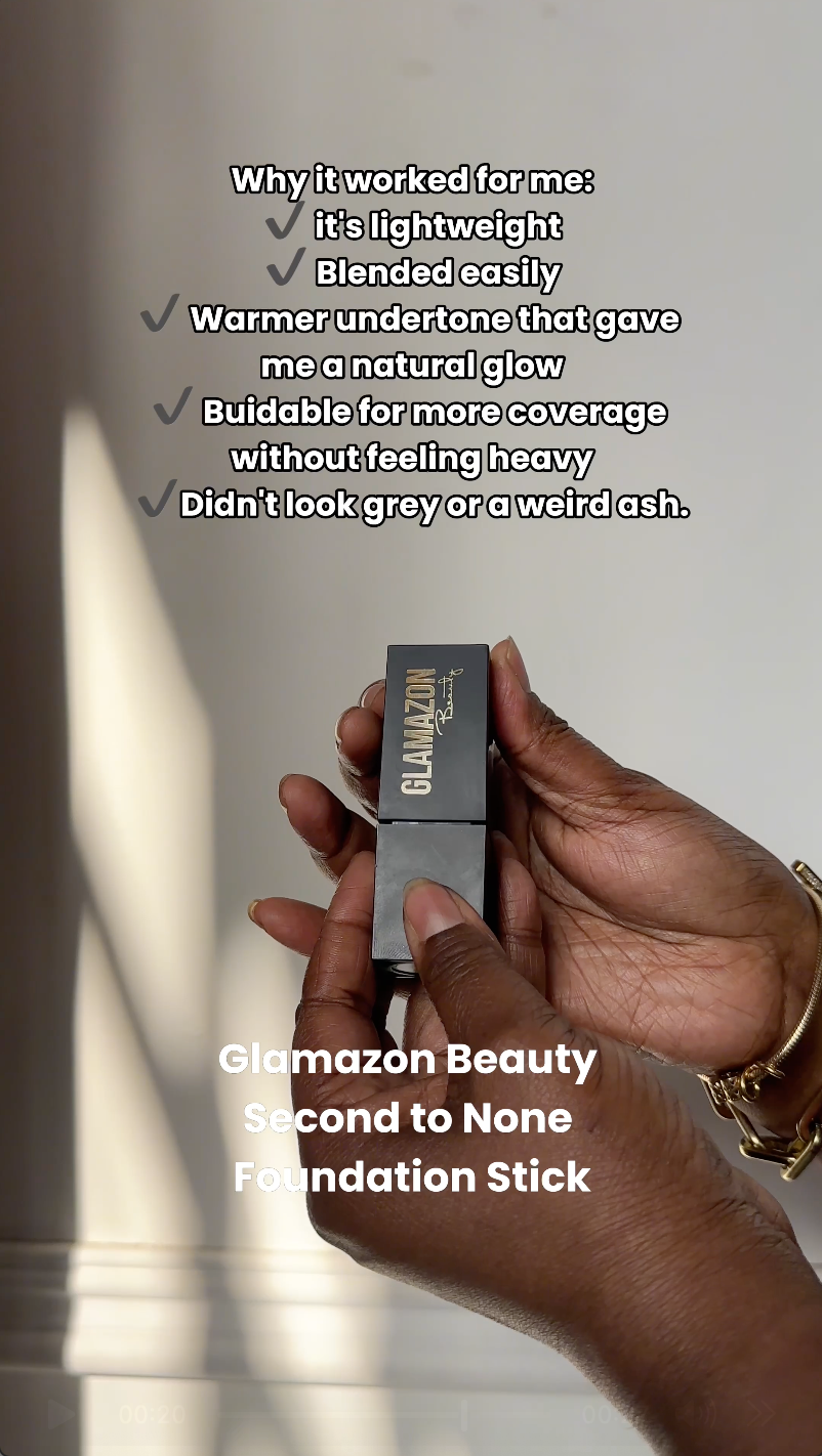 Content Creation for a Beauty or Makeup Brand with an African American Woman holding a foundation stick.