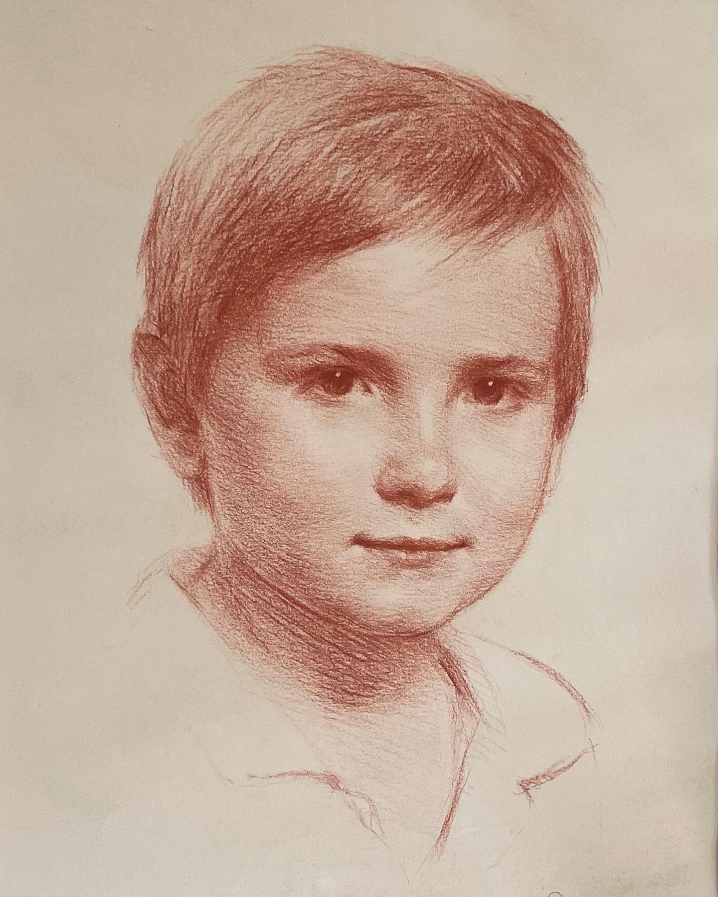 Red chalk on tinted paper  #commission #redchalkdrawing #redchalk #art #drawing #portrait #childrensportraits #artist