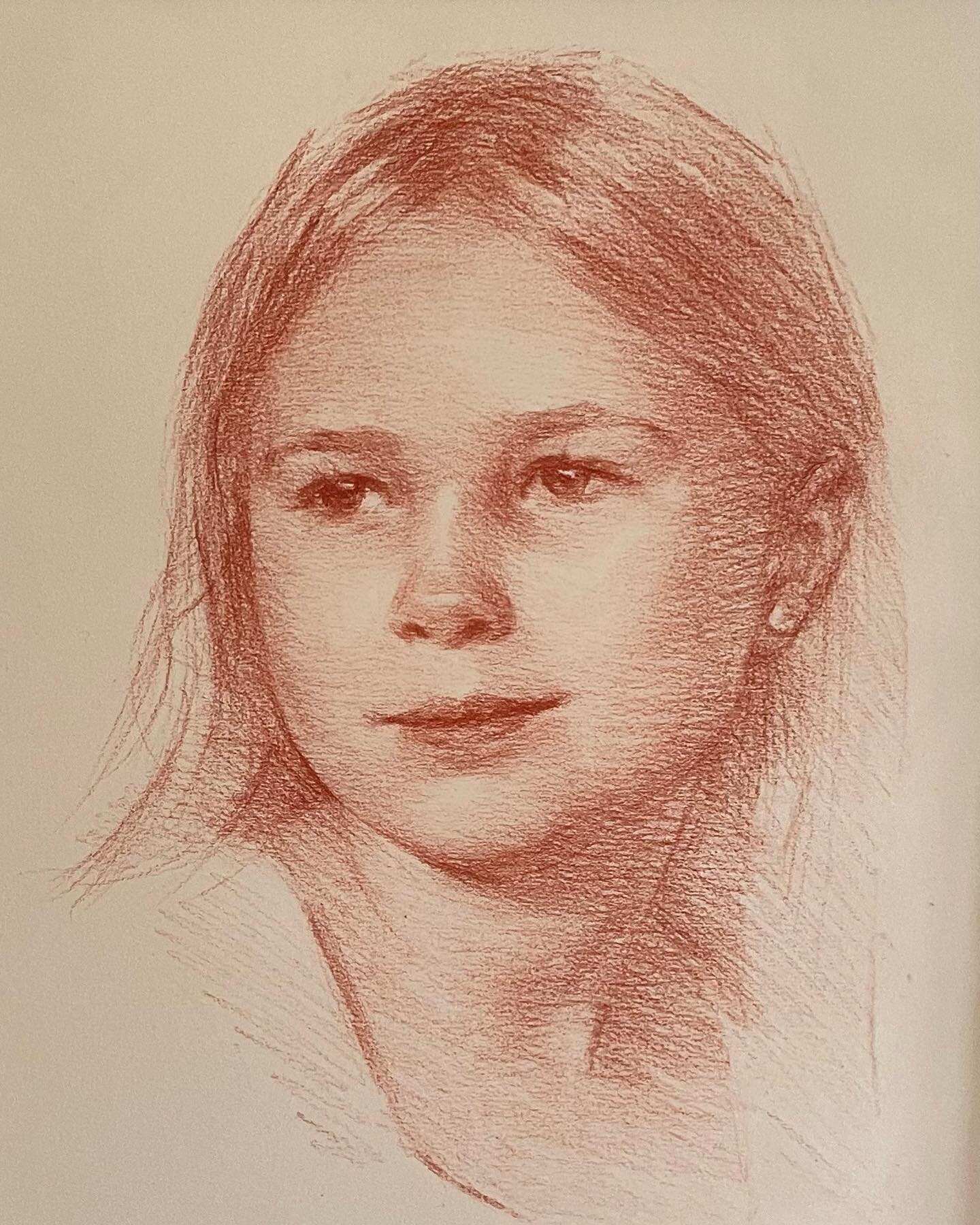 Red chalk on tinted paper  #commission #redchalkdrawing #drawing #portrait #portraitdrawing #artist