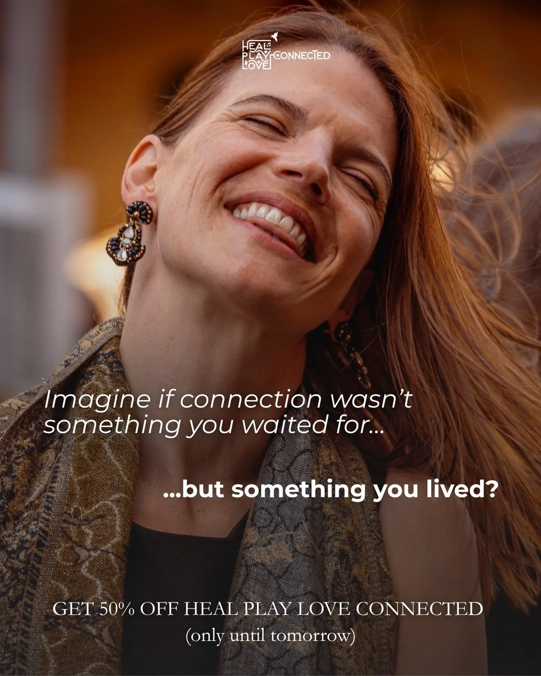 Until tomorrow, you still get 50% off. 🙏

Heal Play Love Connected isn&rsquo;t a trend or a one-time experience.

It&rsquo;s a place you return to - where connection deepens, where play and honesty coexist, and where you don&rsquo;t have to start fr