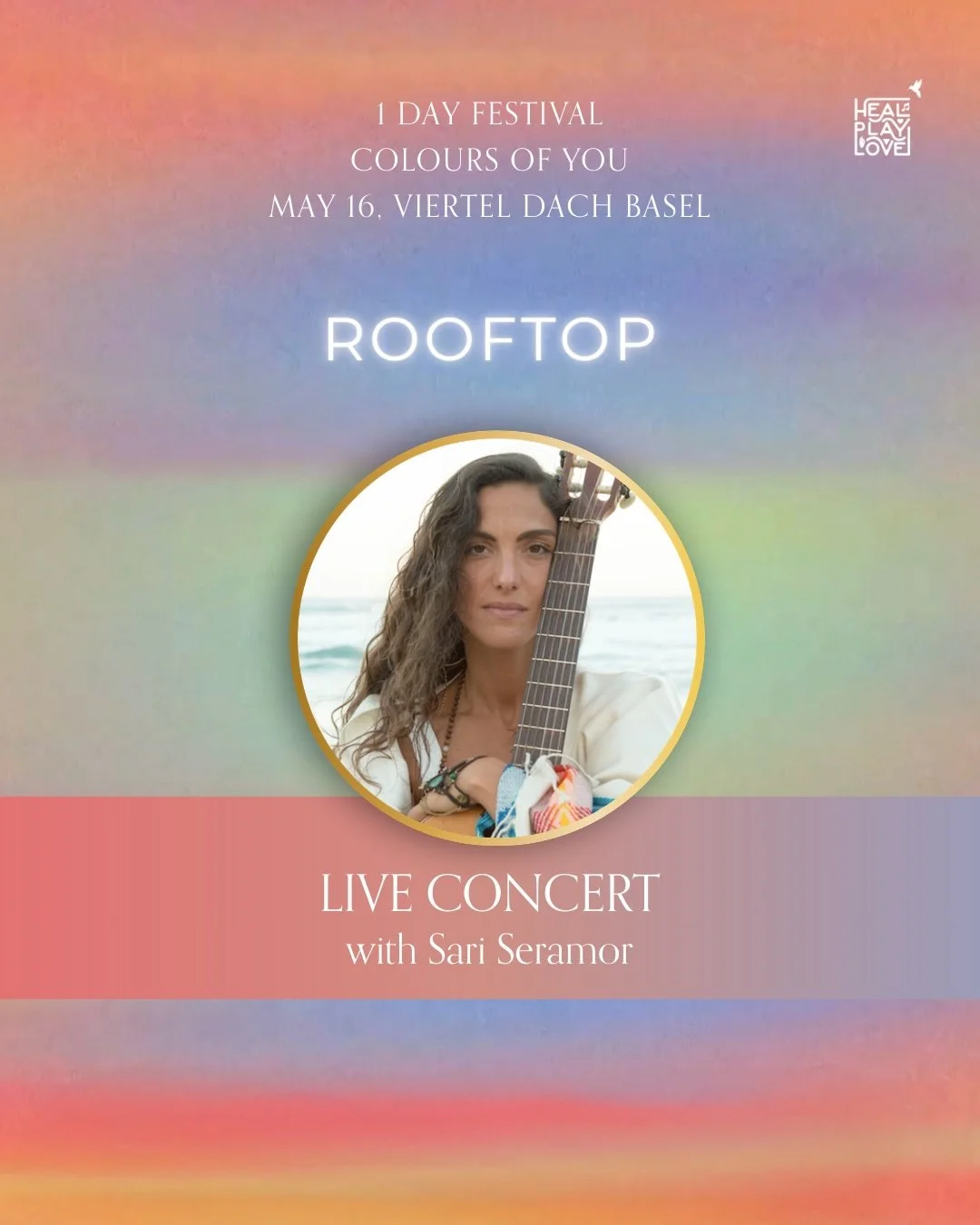 Meet the artists painting the sound of Colours of You. 🌈

Imagine you&rsquo;re on the Viertel Dach rooftop. Basel is glowing beneath you.

The afternoon sun is warm on your skin and a beautiful voice fills the air - so close and real it feels like i