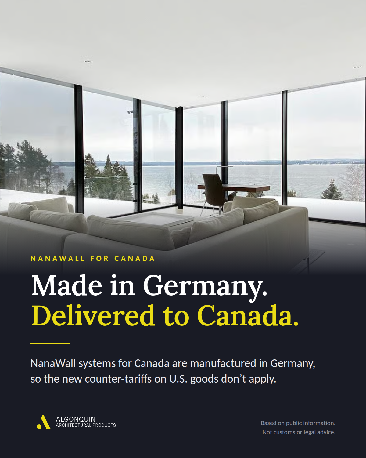 NanaWall for Canada: Made in Germany, Not Subject to the New Counter-Tariffs