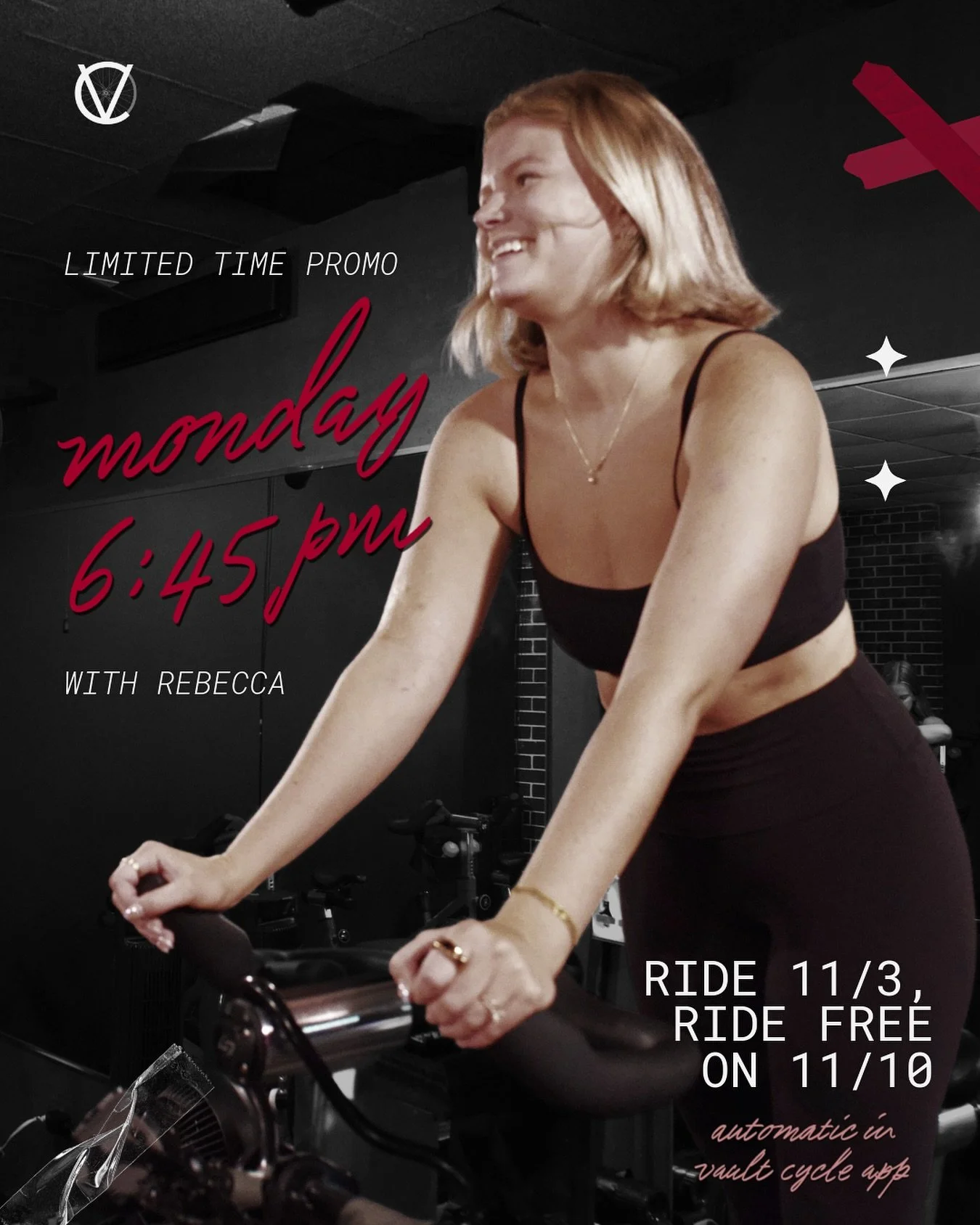 💥 BOGO alert! 💥 Hello November! 👋🏼
Book a bike on Monday, November 3, at 6:45 PM, and we will book you into the following Monday for free! 🚲 General booking for 10/3 opens this upcoming week.
