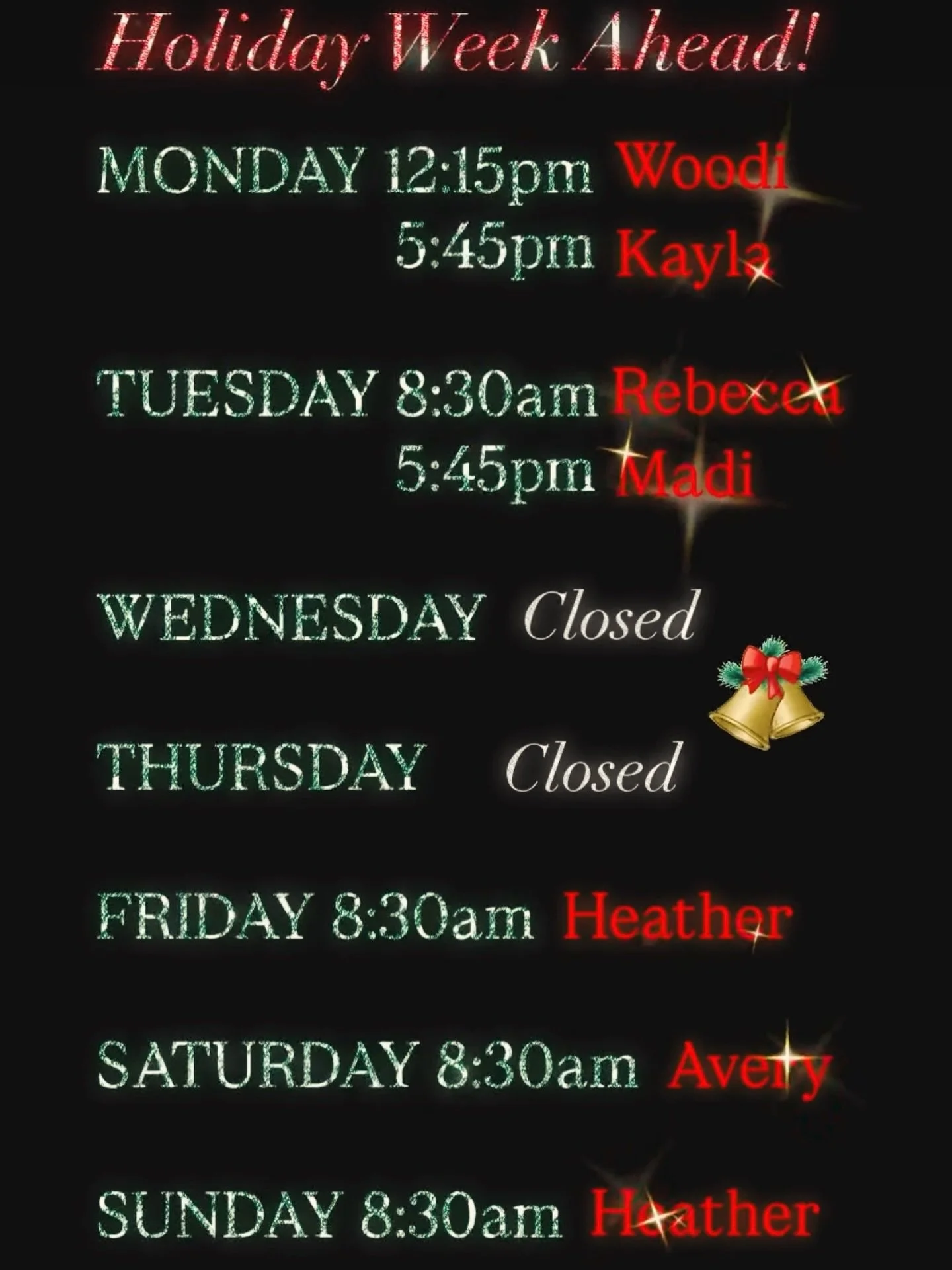 Holiday Week at Vault 🎄
We know this week brings family visitors, school breaks, &amp; travel plans&mdash;so we&rsquo;ve added 8:30am classes throughout the week to give you flexibility when you need it most.
Whether you&rsquo;re squeezing in a ride