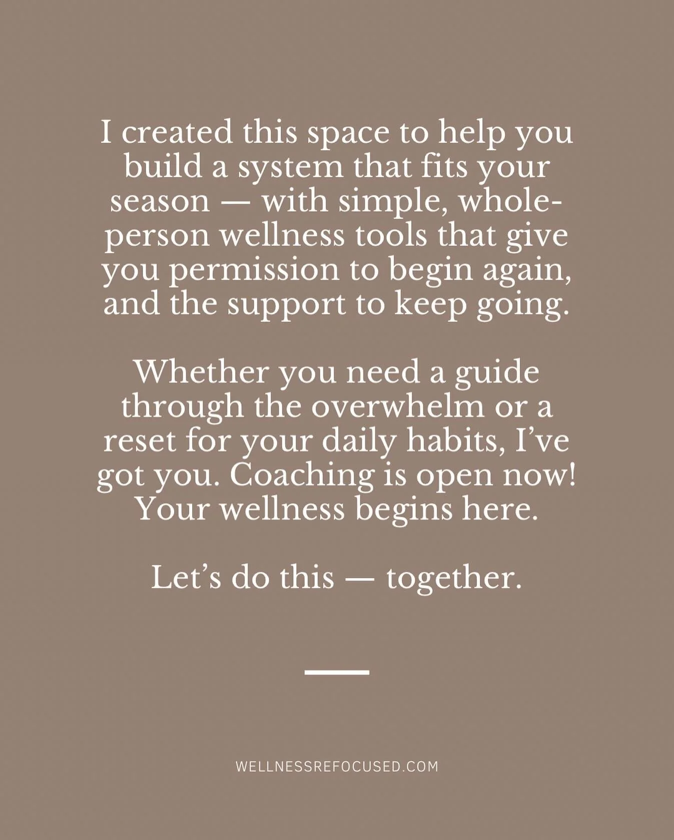 Coaching open now! Reach out to get started.