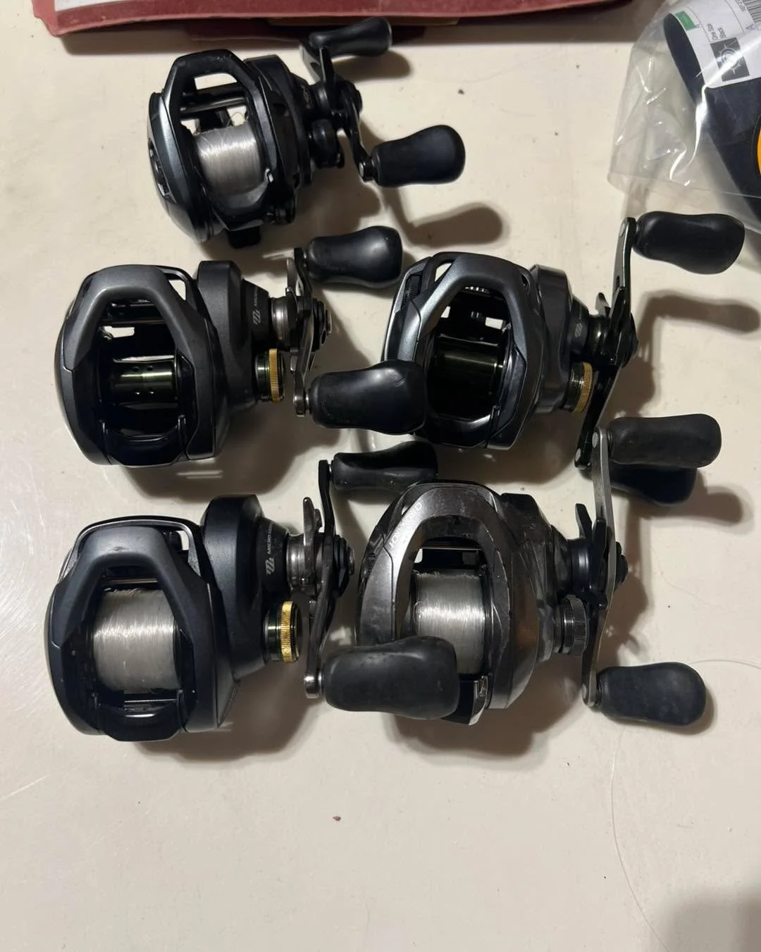 I&rsquo;ve for some reels that need a new homes for the upcoming season.  I can ship for an additional fee. 

Please let me know if you have any questions. 

2 - curado 200HG - $125 each 
1 - curado 150DC - $175
1- Chronarch 150- $150 
1 SLX 70- $65