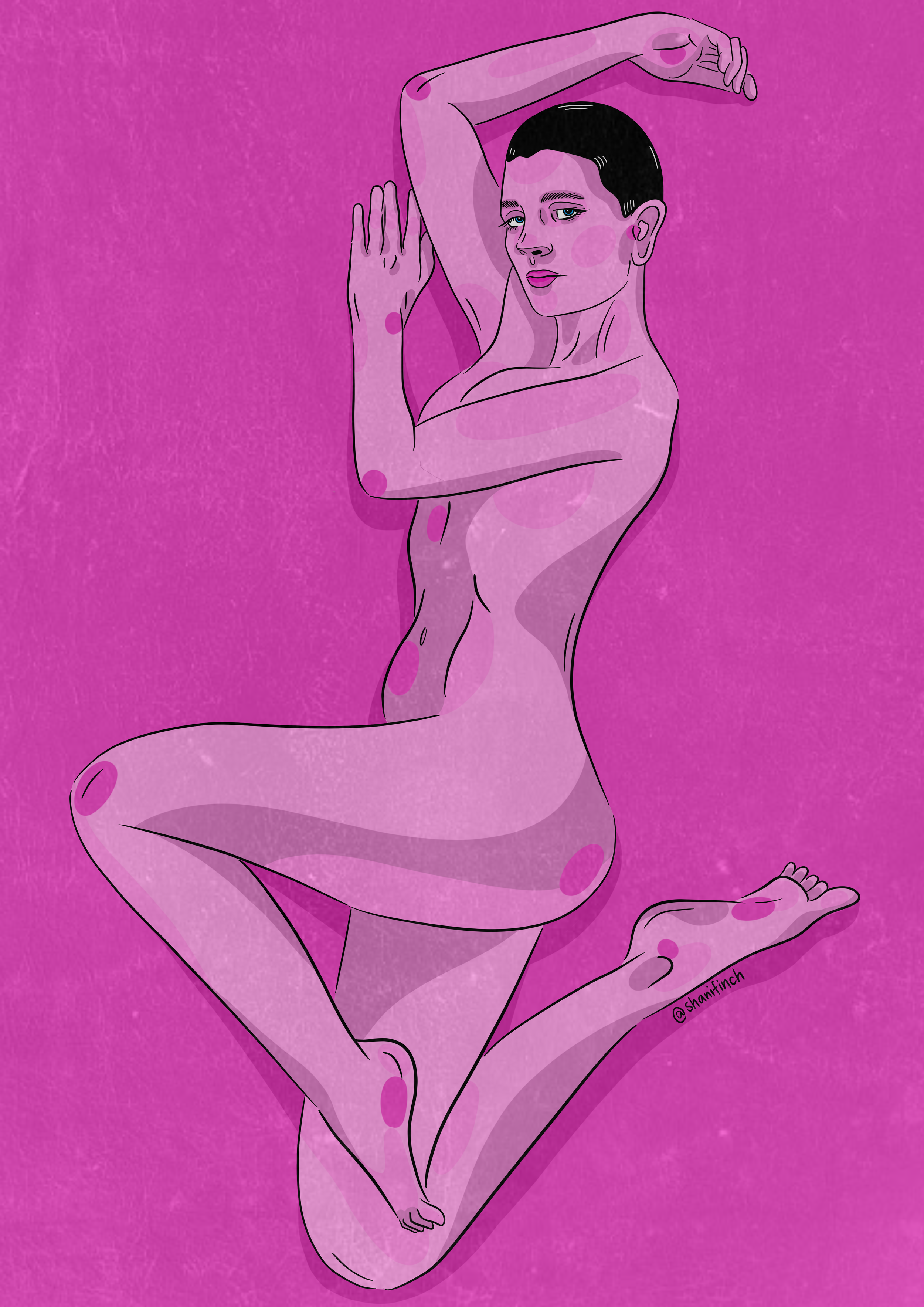 90 Degrees of Pink Print