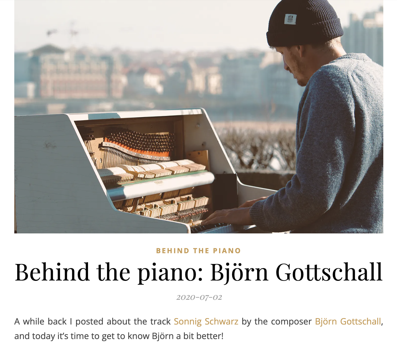 Behind the piano : Björn Gottschall