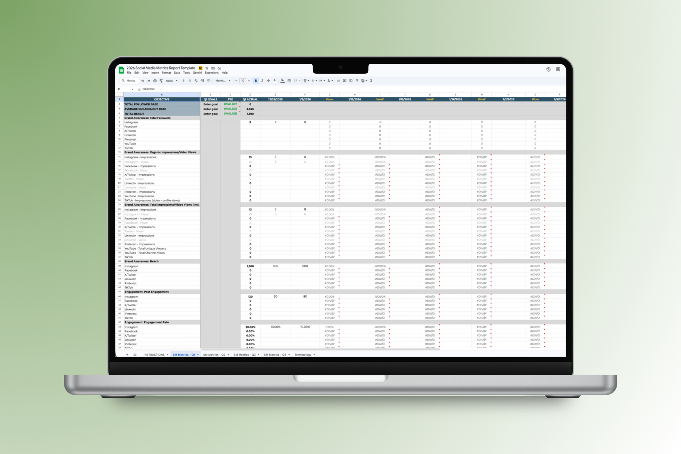 Social Media Reporting Template
