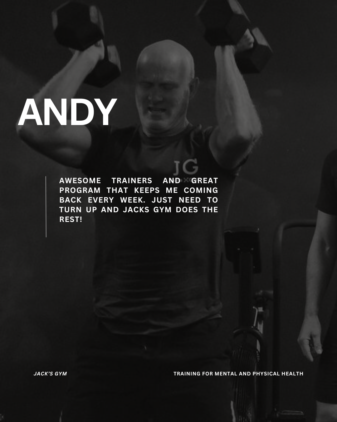 Awesome trainers and great program that keeps me coming back every week. Just need to turn up and Jacks Gym does the rest!