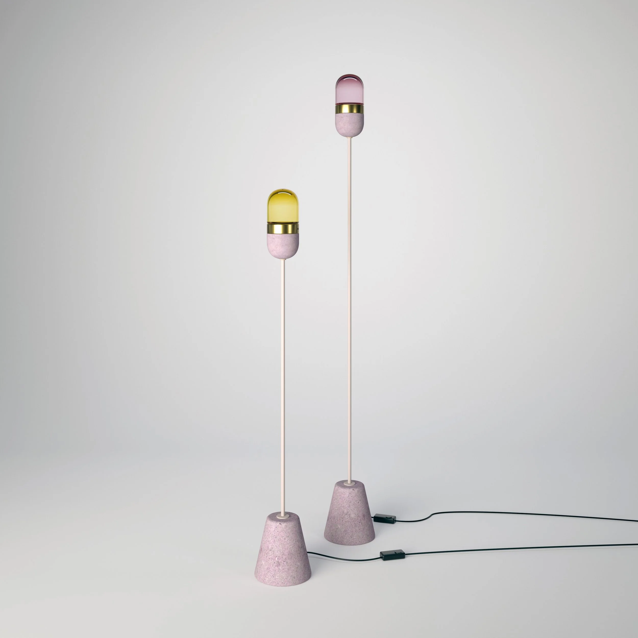 Luminaria kapsel rosegold de piso