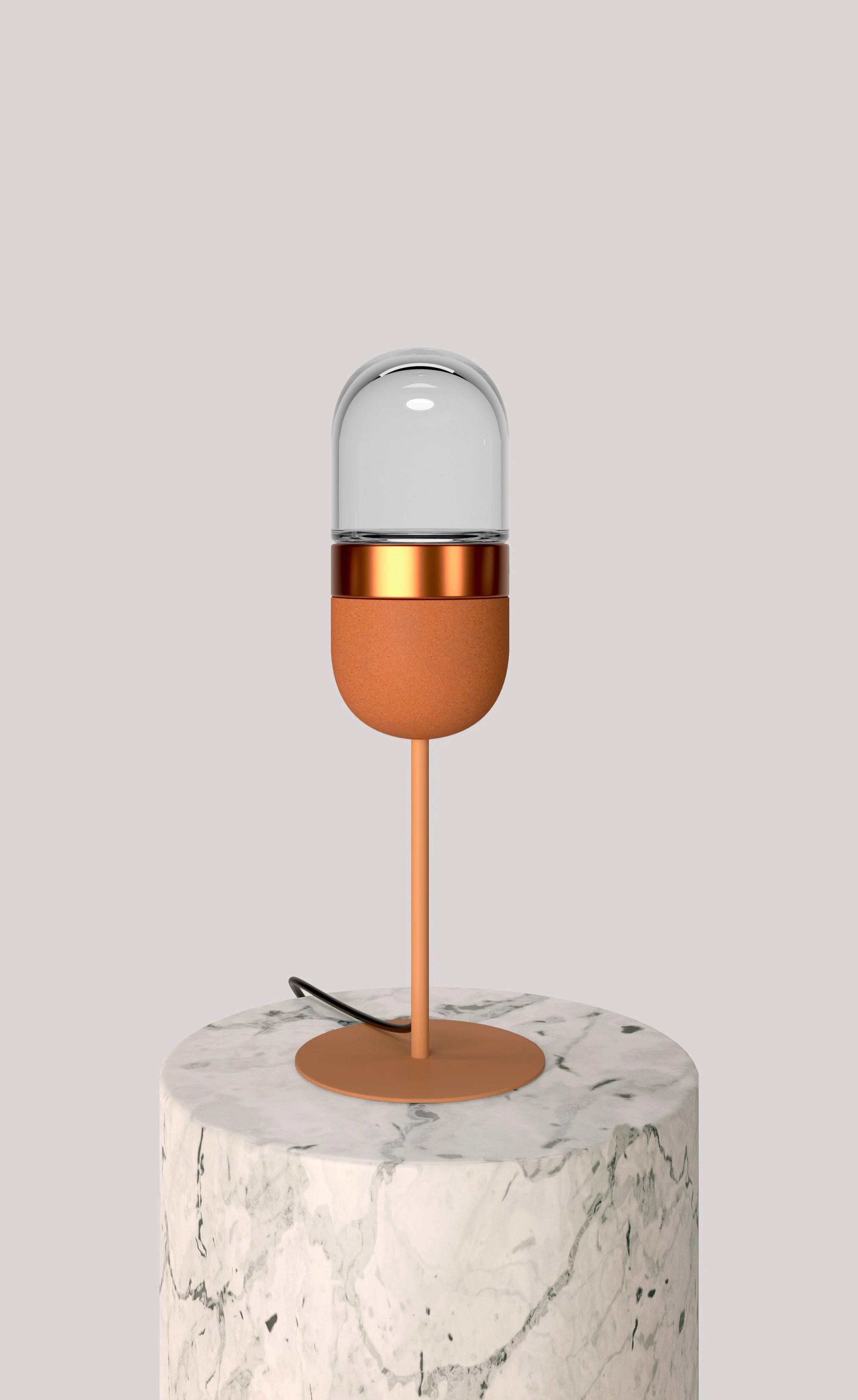 Luminaria kapsel barro de mesa