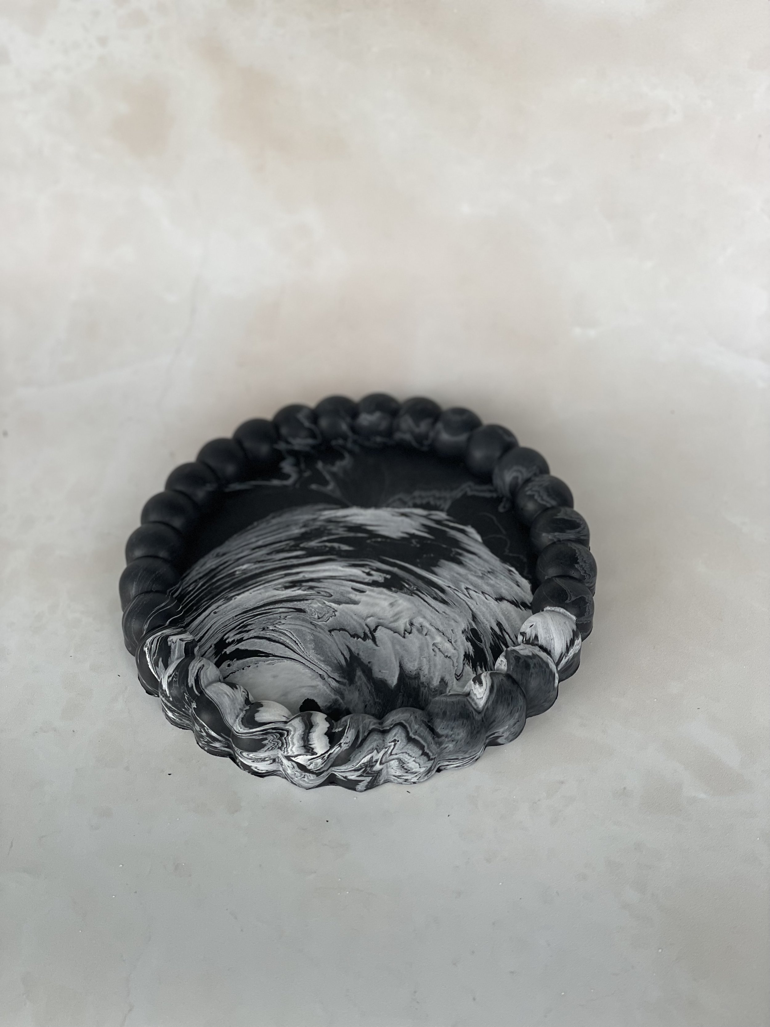 Small Beaded Dish in Marble