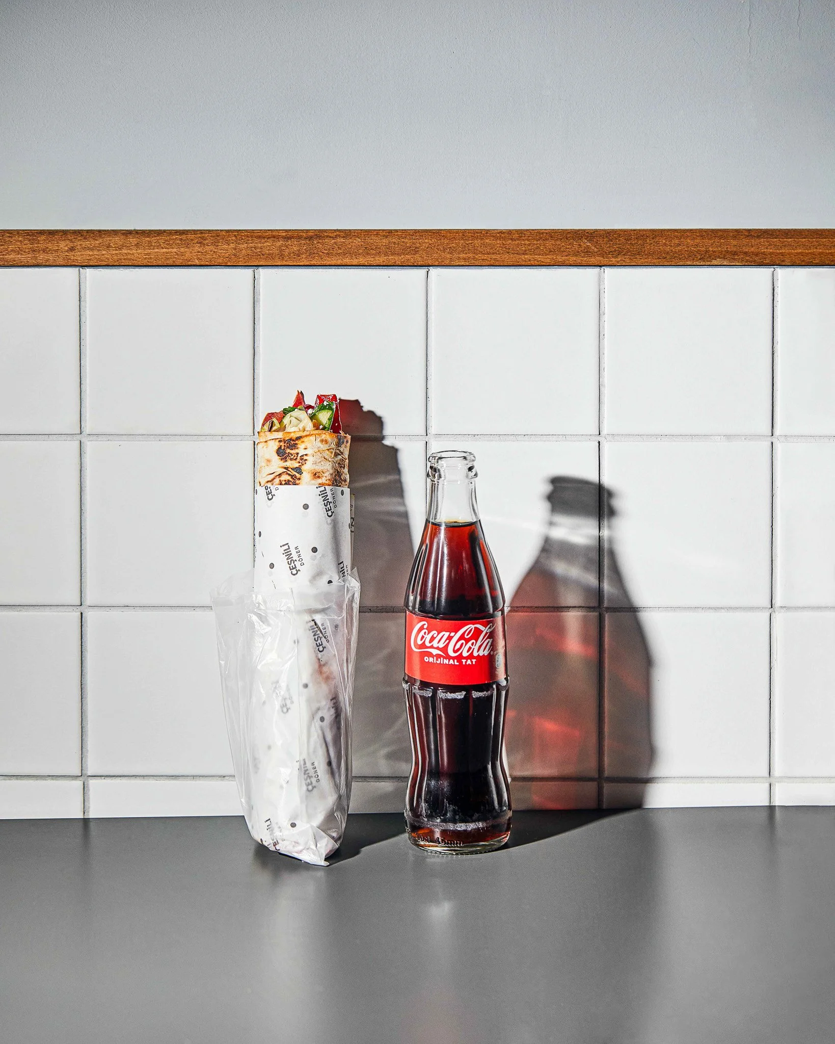 Hızlı tüketim (FMCG) ürün fotoğrafçılığı - Dürüm ve Coca-Cola menü çekimi