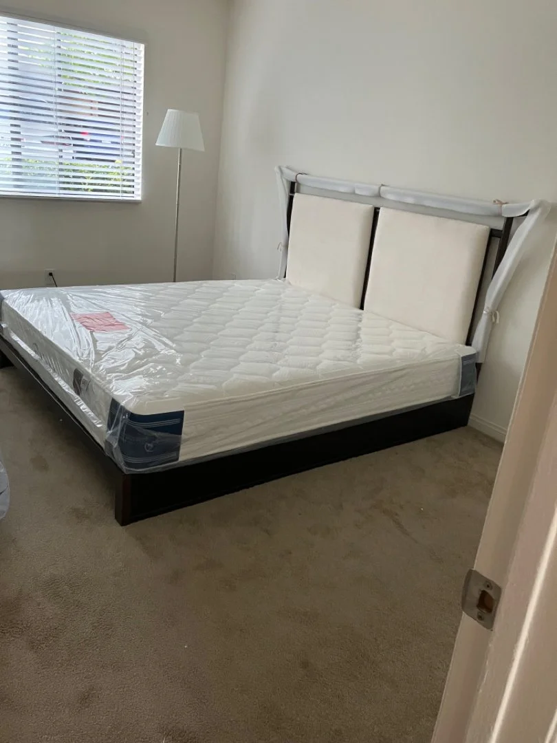 bad frame built and mattress installed by HUGE Handyman in San Diego bedroom