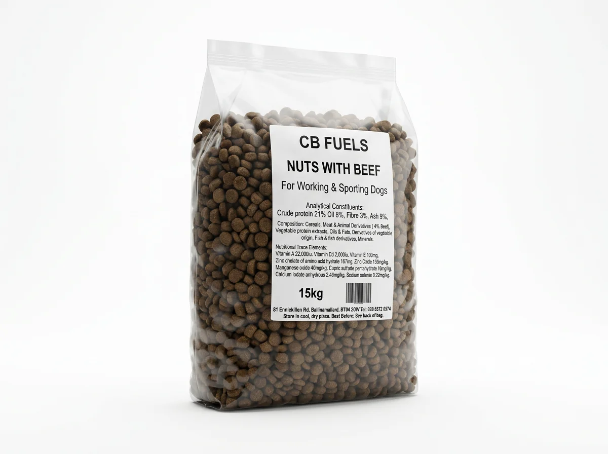 Pedro - Nuts with Beef, Complete Dog Food - Specifically for Working & Active Dogs -15kg