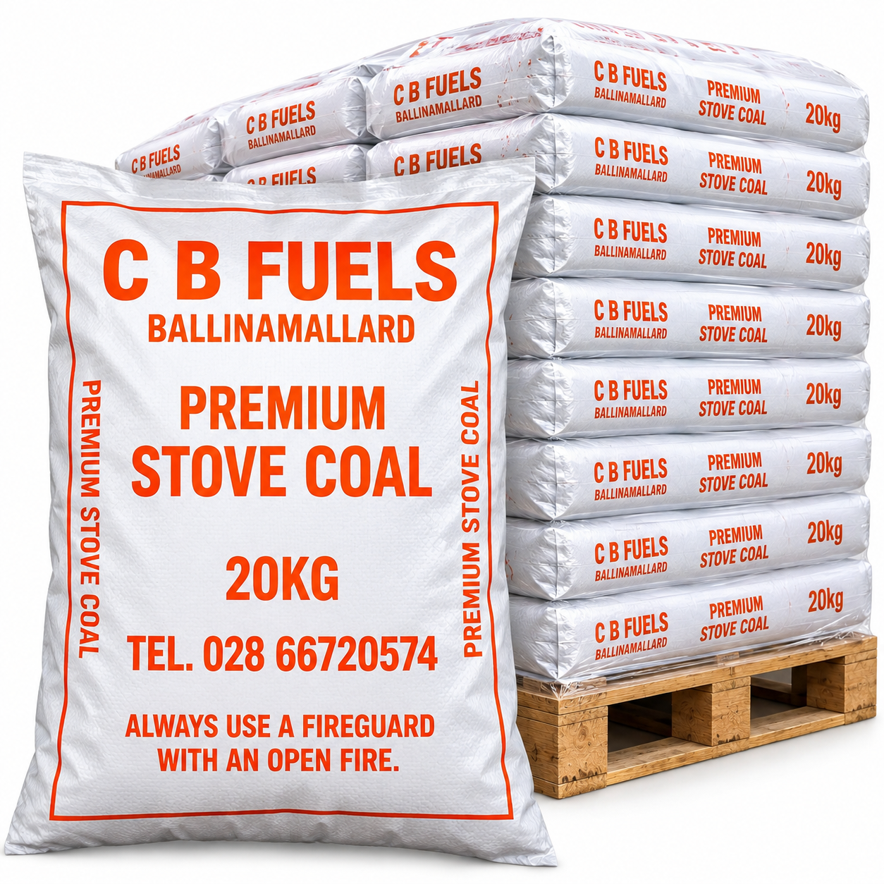 NORTHERN IRELAND CUSTOMERS ONLY - 1 Tonne High Heat Premium Smokeless Ovoid - 50 x 20kg Bags - £375 INCLUDING DELIVERY