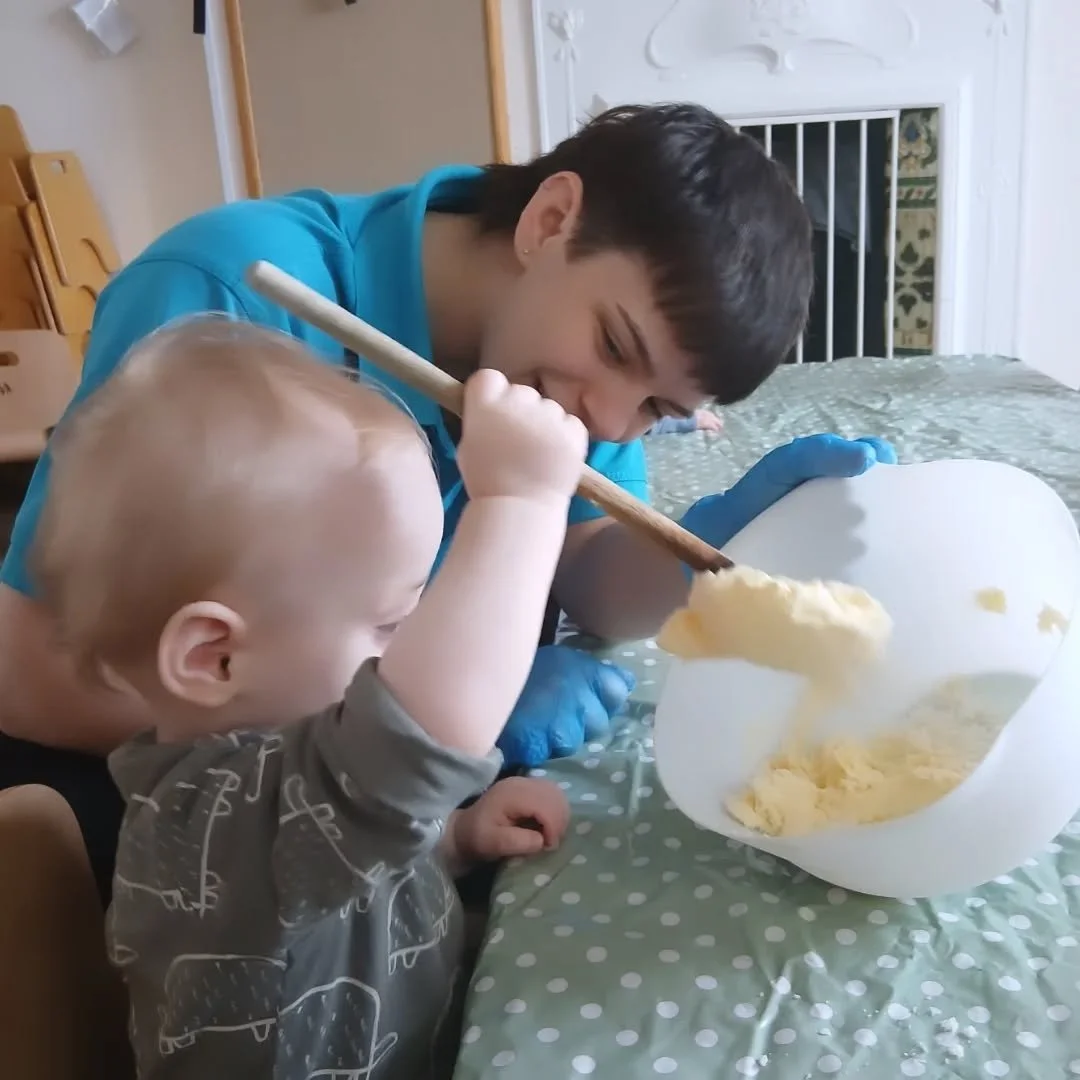 The Babies enjoyed a lovely cooking activity, making biscuits and exploring new textures while developing their early skills 🍪👨&zwj;🍳 #bakersgonnabake #cooking #nurseryinspo #babieslearning