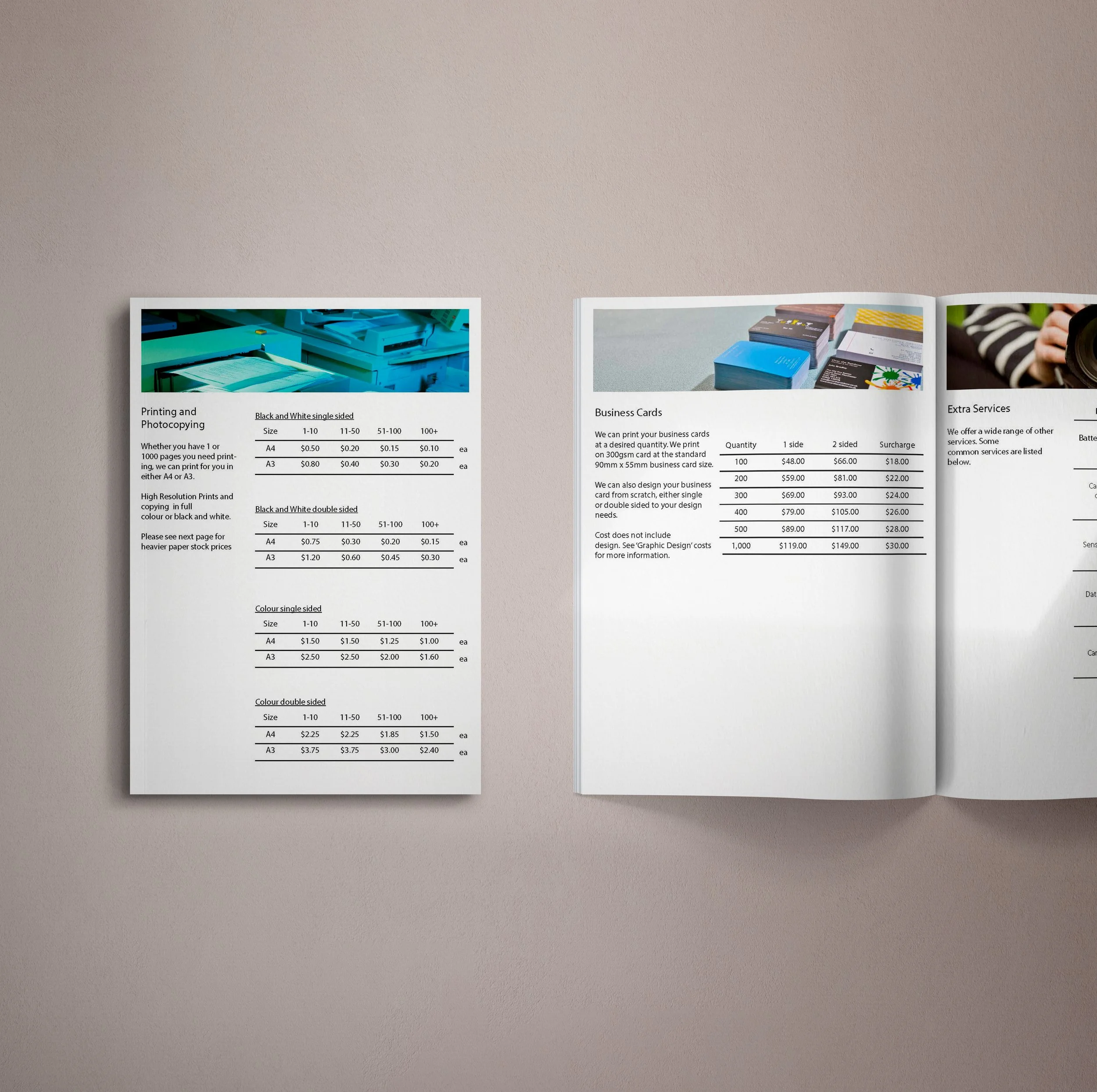 Artistic Print - Price List