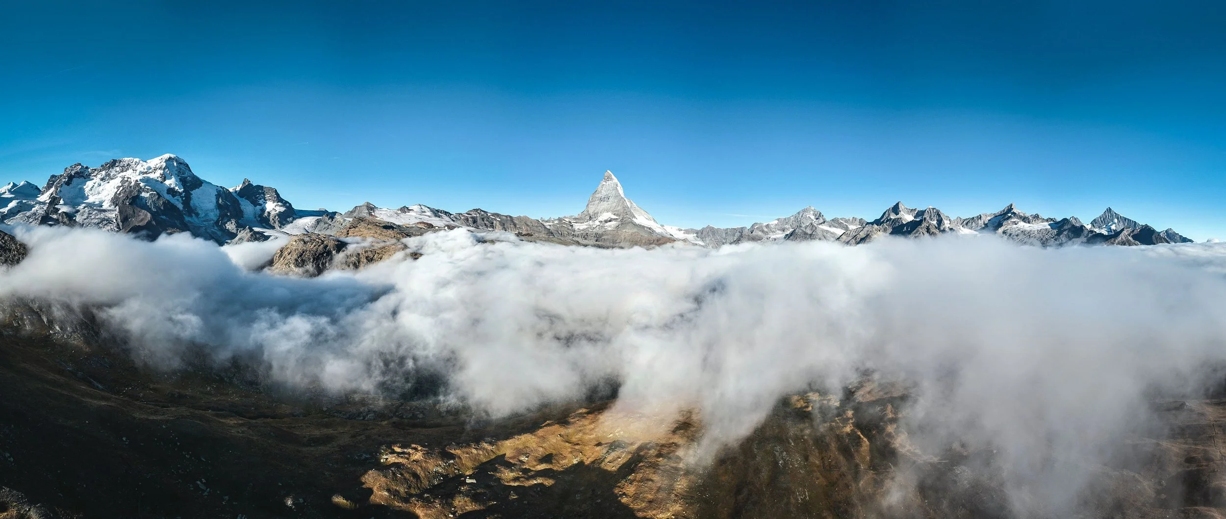 Panorama of Matterhorn over Zermatt, Switzerland