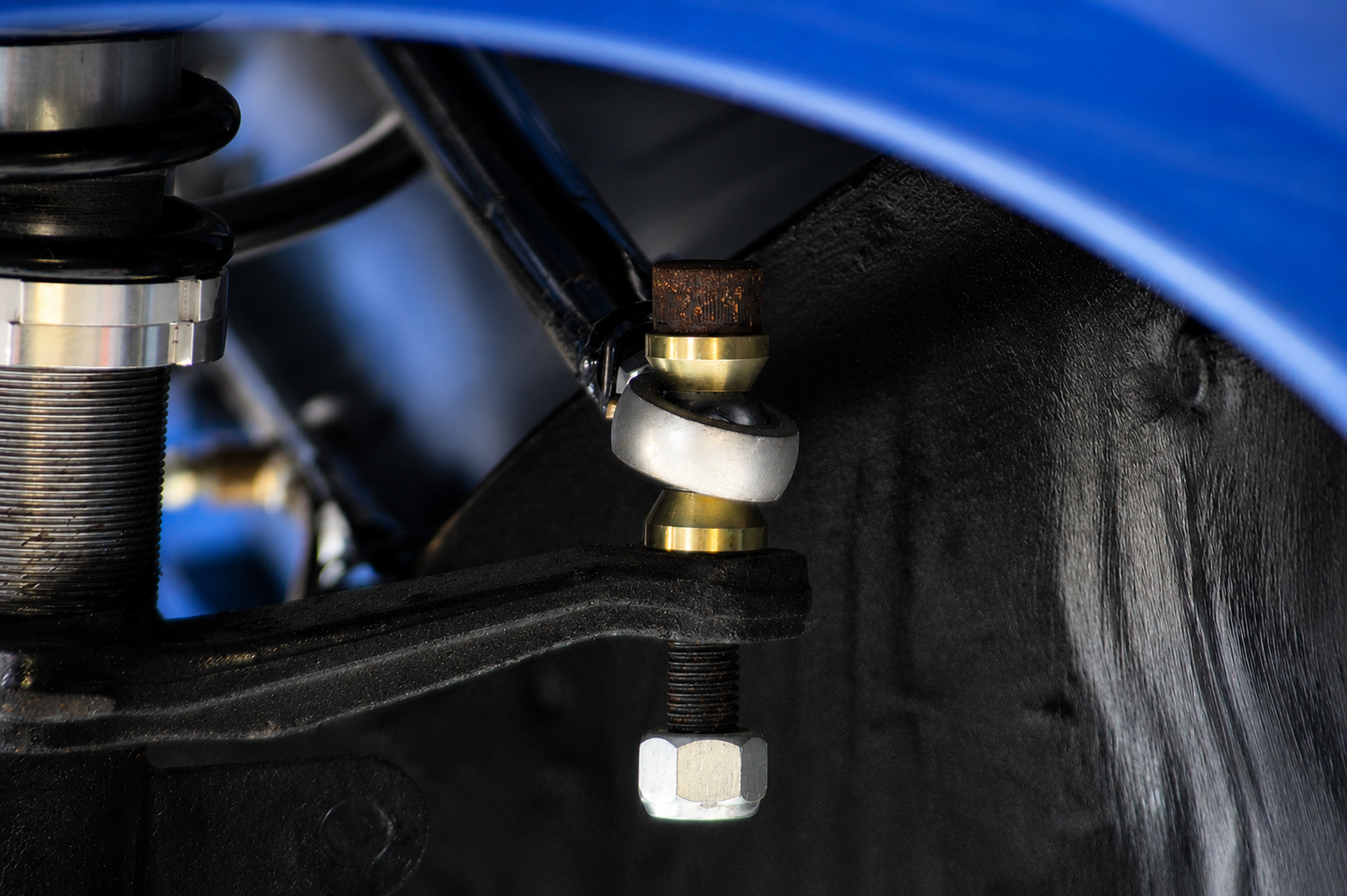 Rose jointed steering arms,