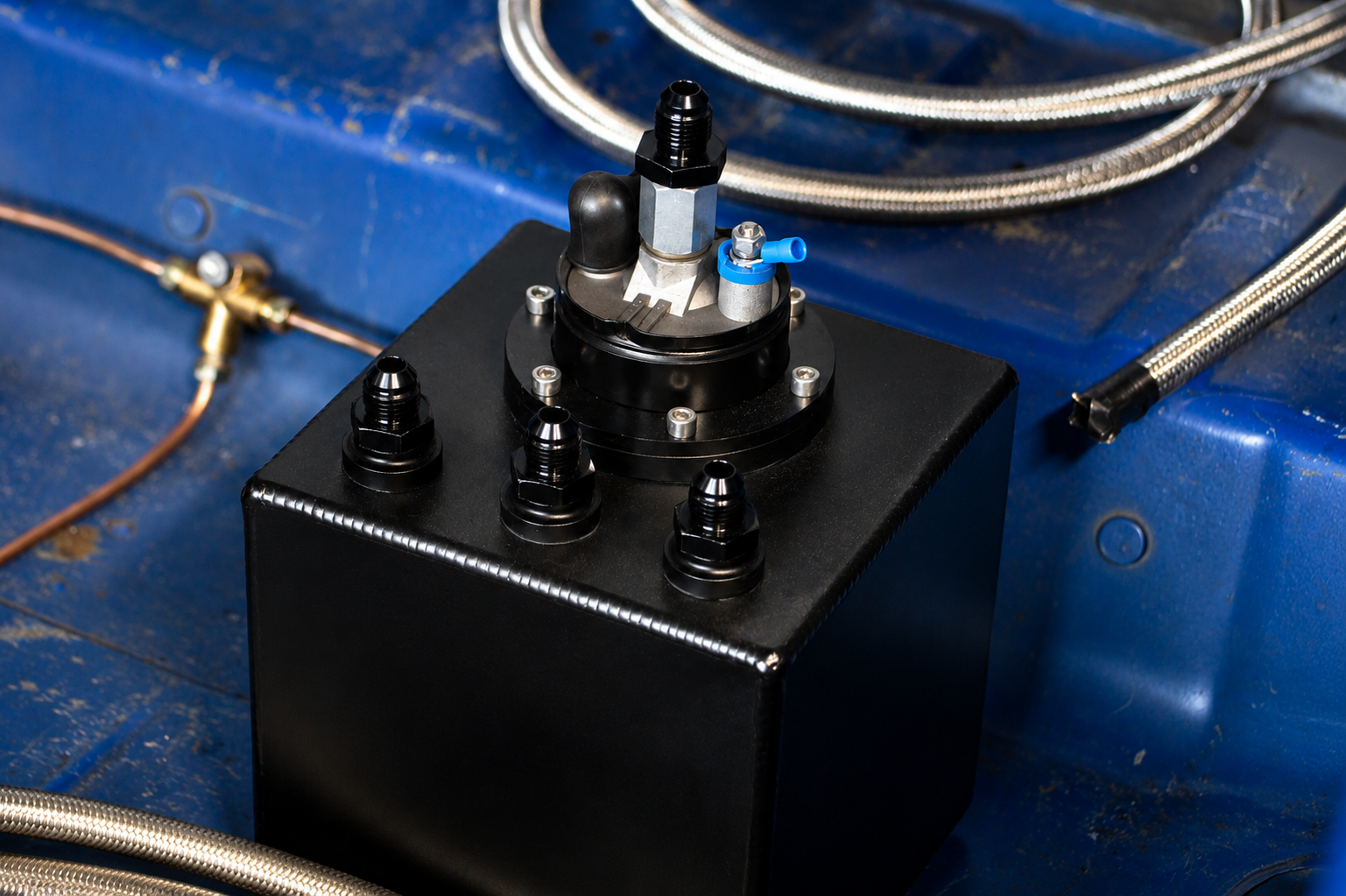 Fuel swirl post, waiting on some AN-6 fittings to plumb it in, a new lift pump has also been added to the system.