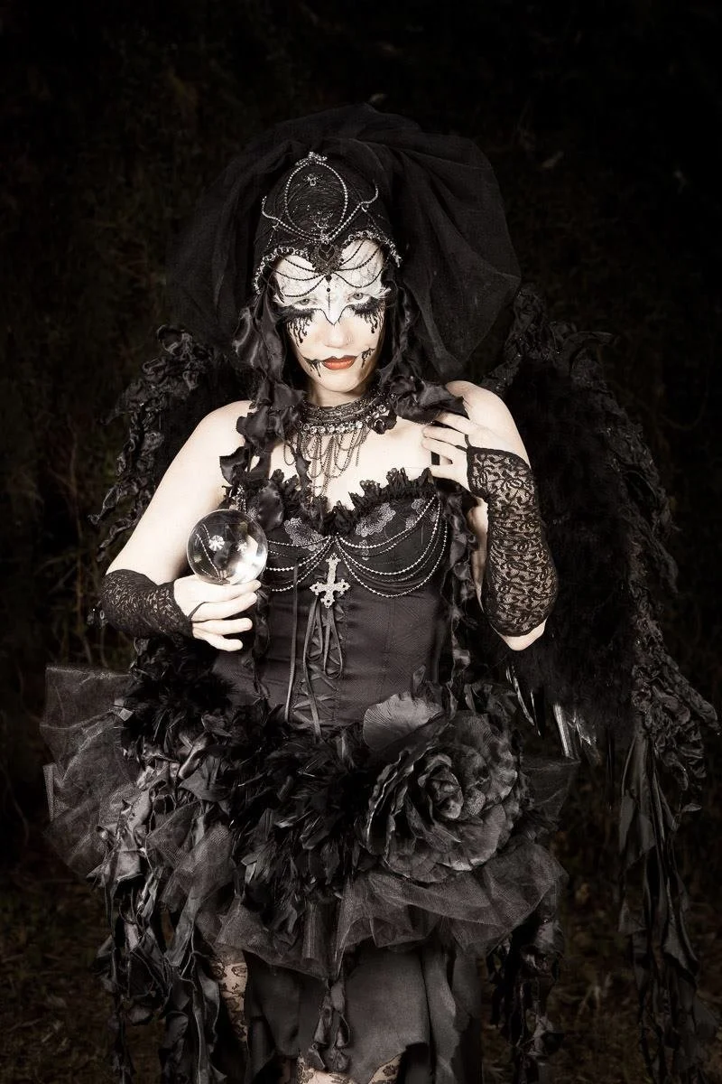 Dark circus themed event, Brisbane entertainment, Dark angel contact juggler