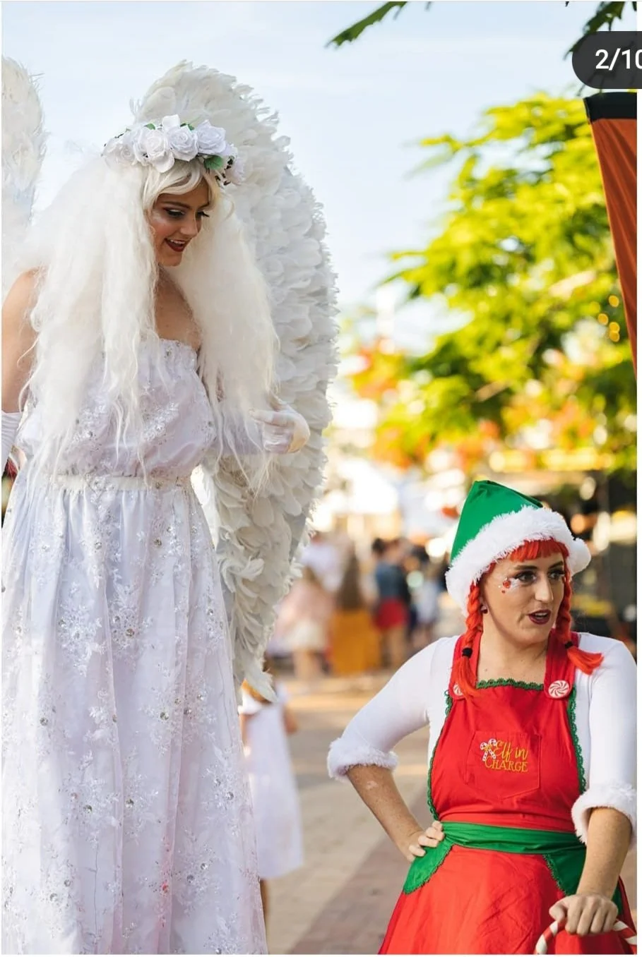 Christmas elf hula hooping event entertainment Brisbane