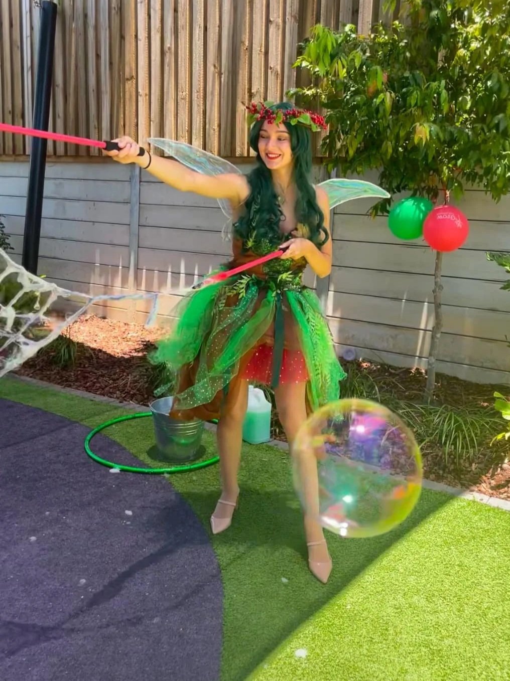 Christmas themed fairy performer