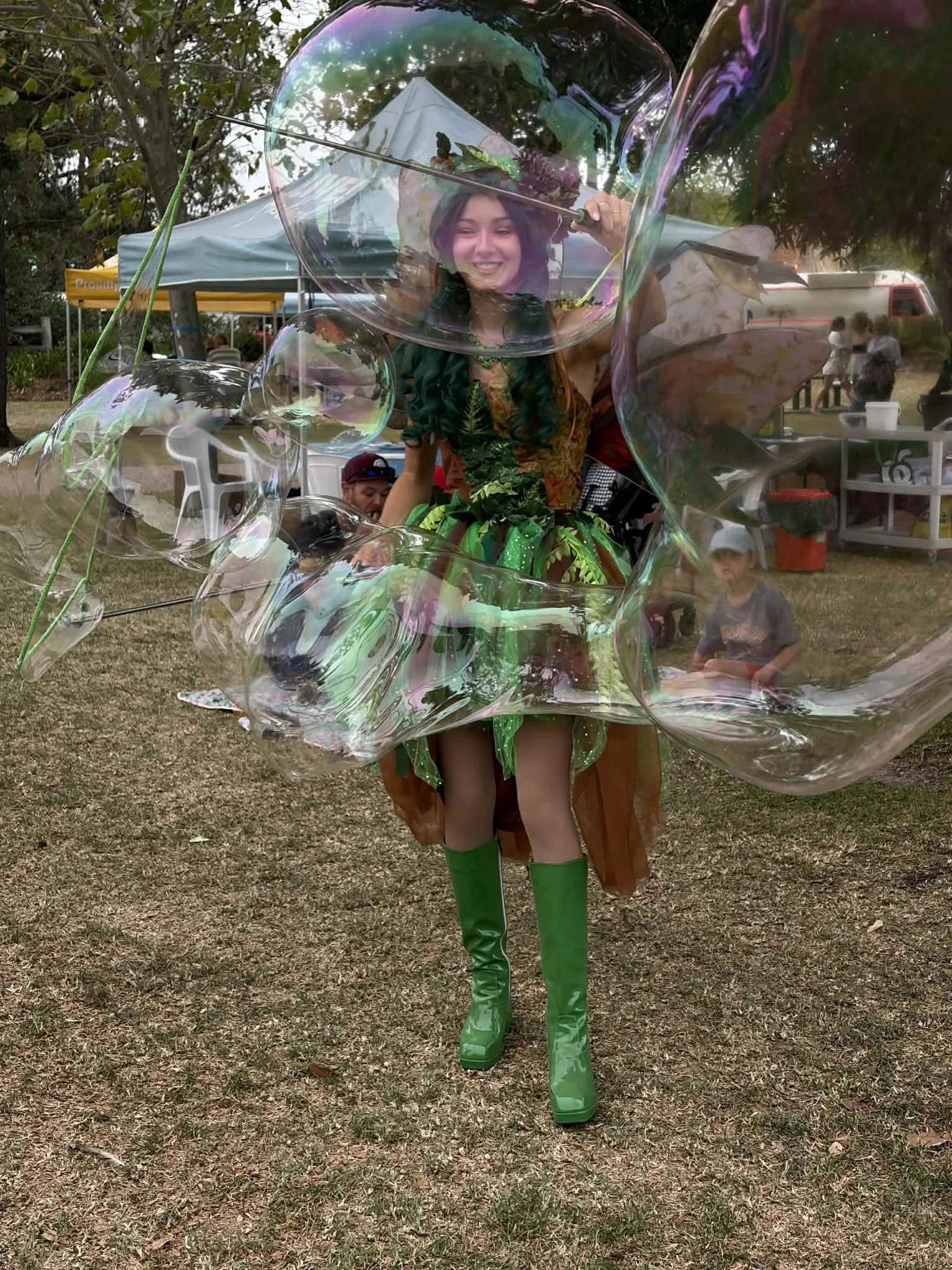 Nature fairy giant bubble parties Brisbane