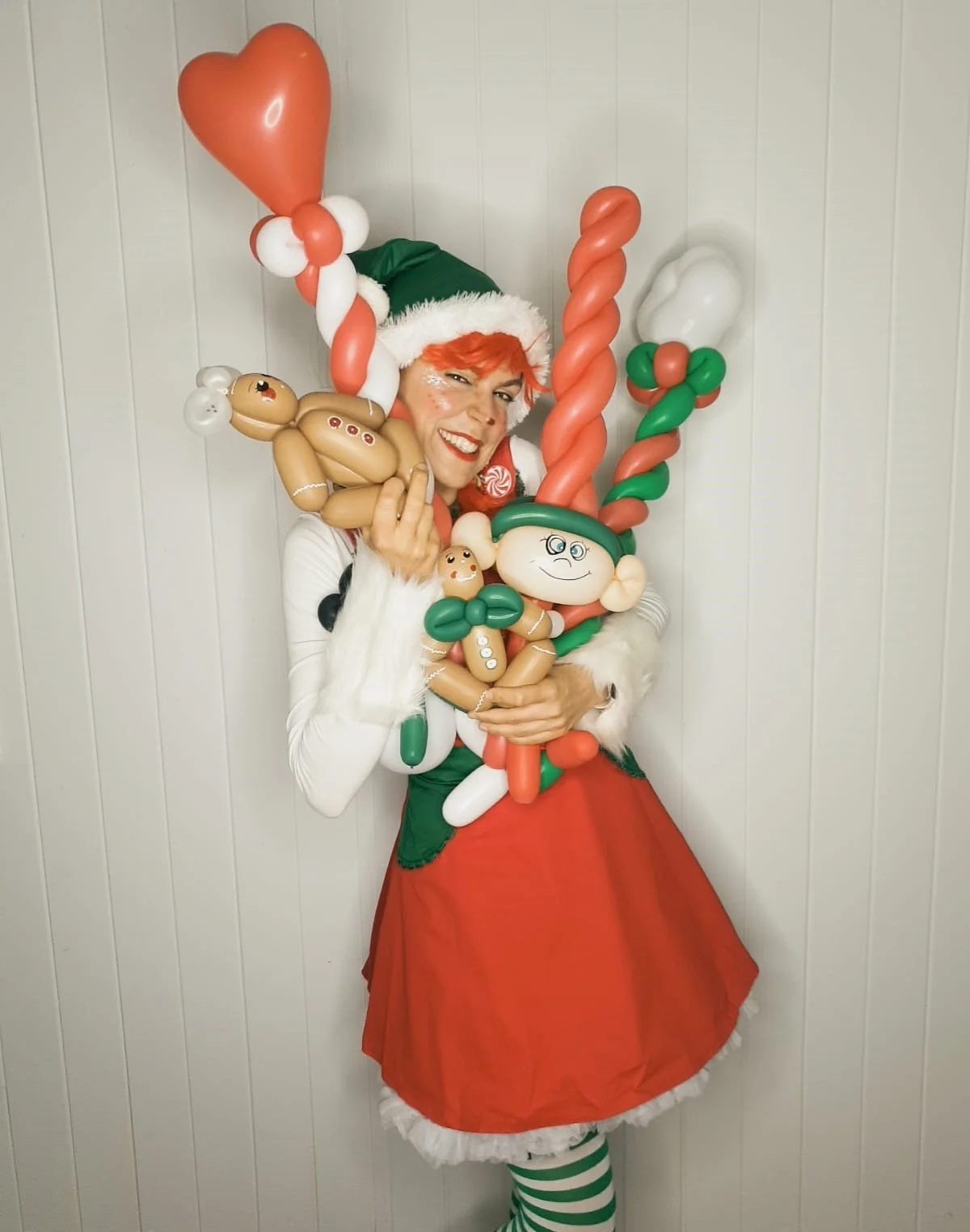 Christmas elf balloon twisting event entertainment Brisbane