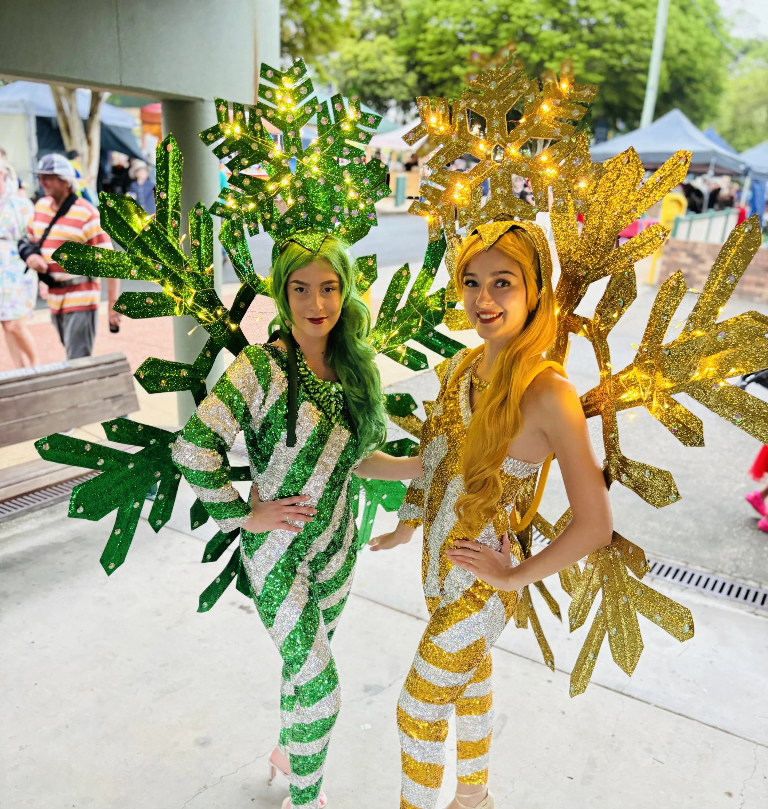 Christmas star illuminated rollerskater Sunshine Coast