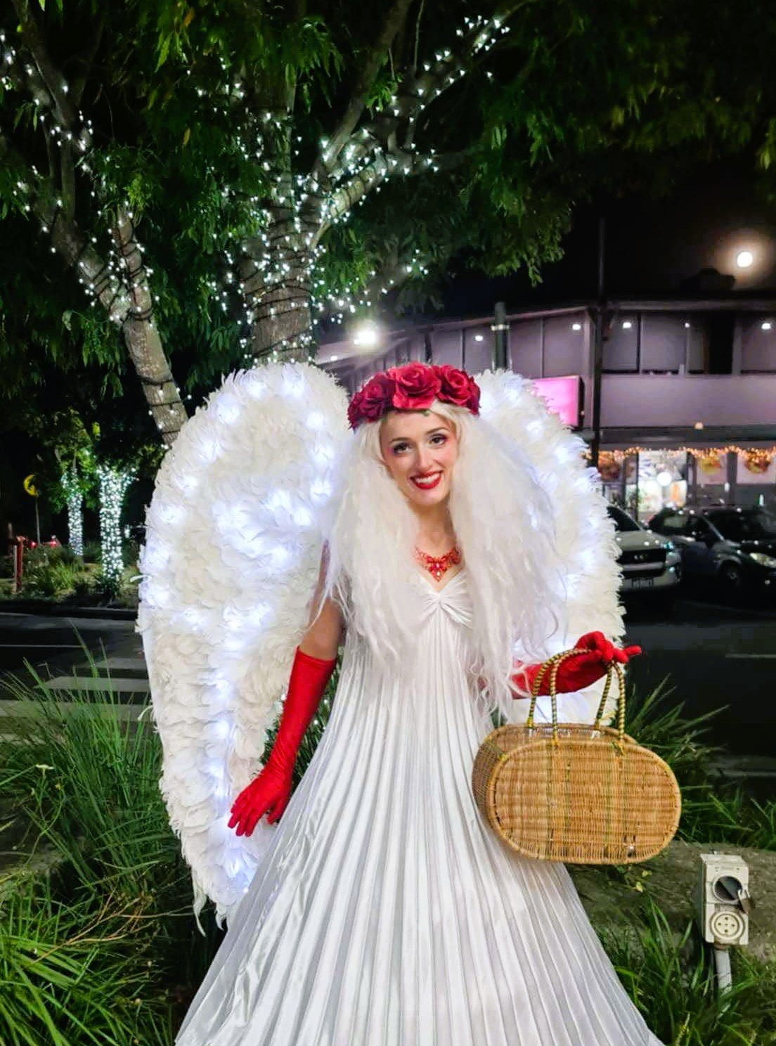 Giant angels wings St. Valentine character