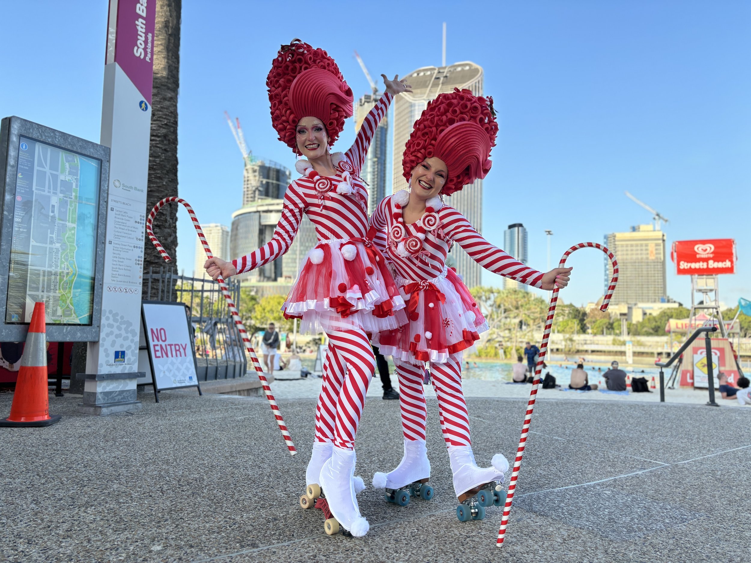 Christmas roller-skaters Brisbane events entertainment 