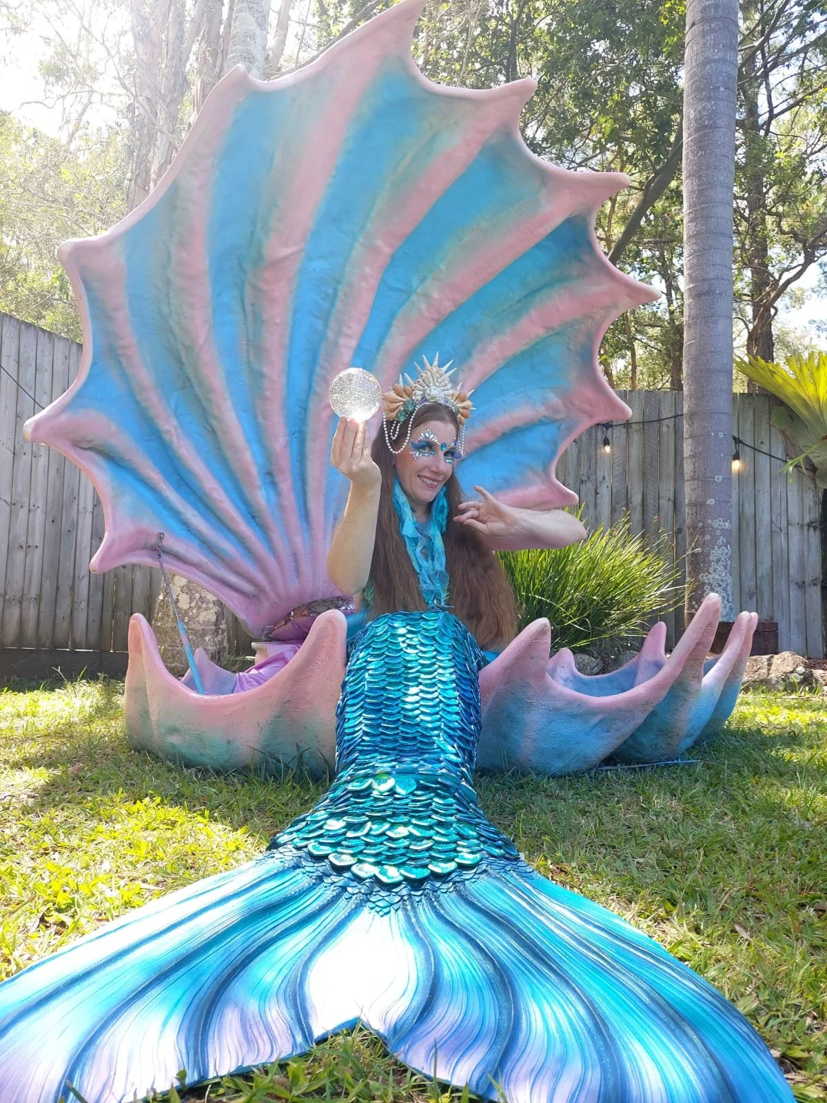 Nautical Water Ocean Marine themed event, Brisbane, Sunshine Coast, Gold Coast entertainment, mermaid in a shell contact juggling