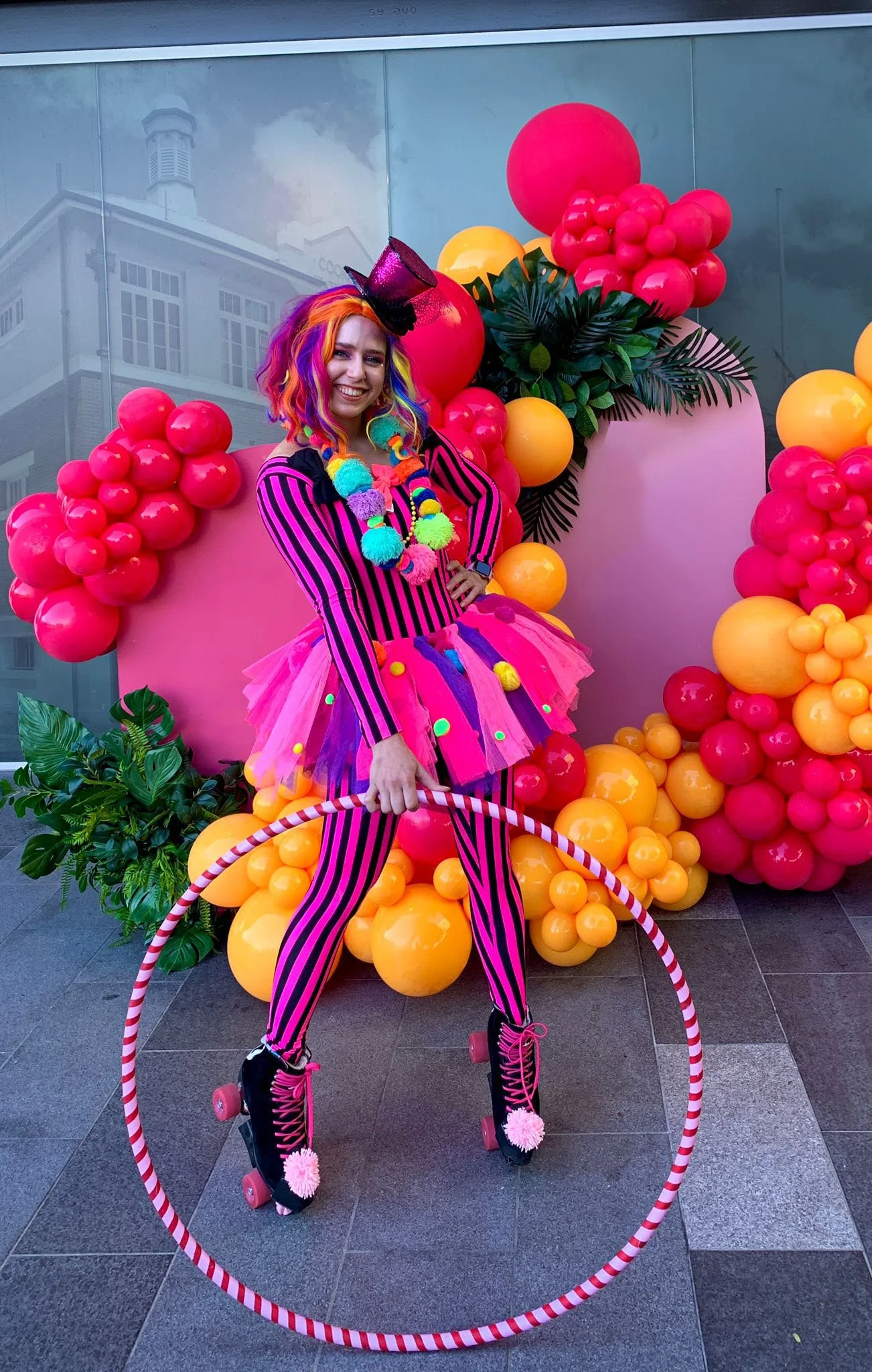 Colourful rollerskate entertainment Brisbane