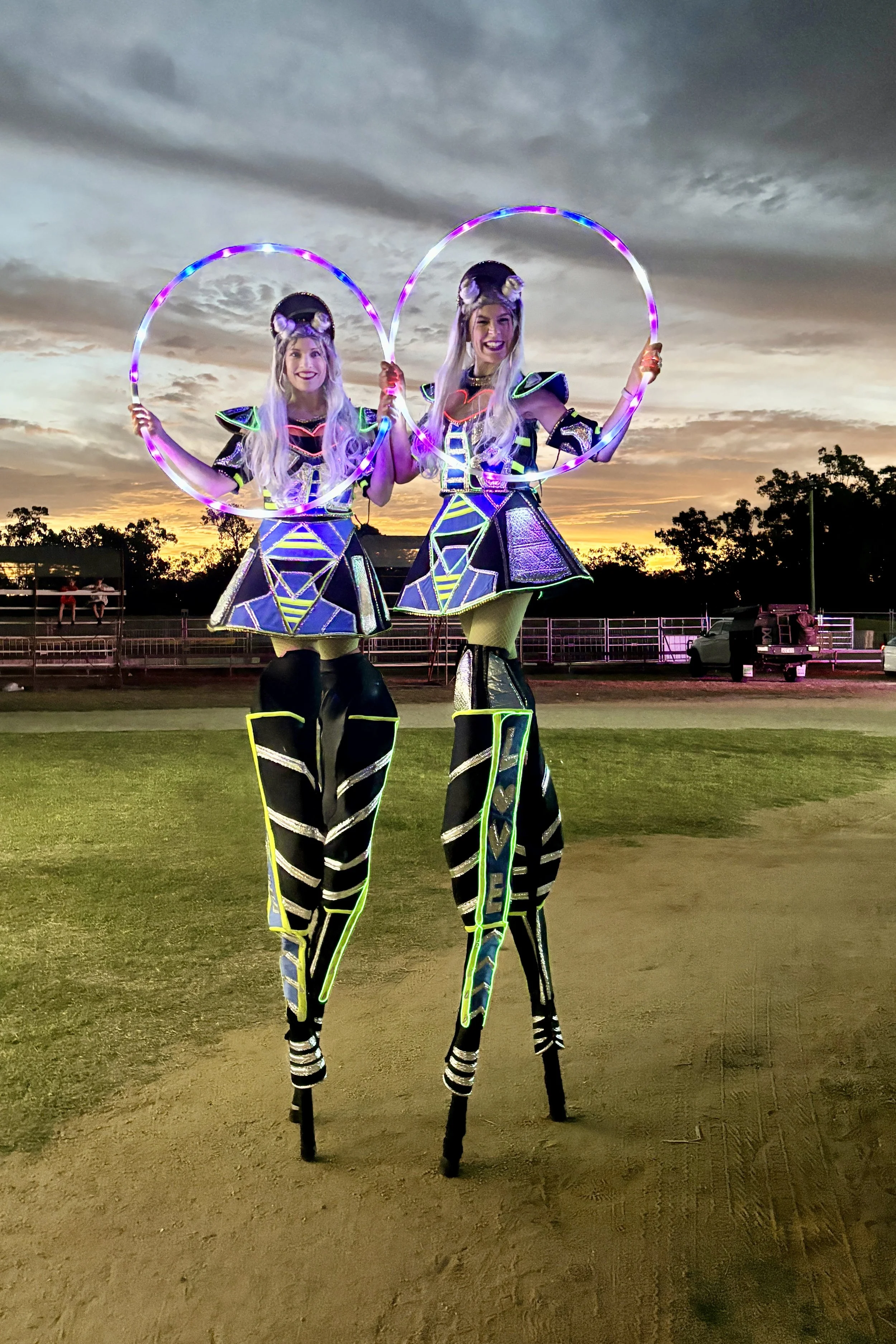 LED Illuminated stilt walkers galaxy Sydney