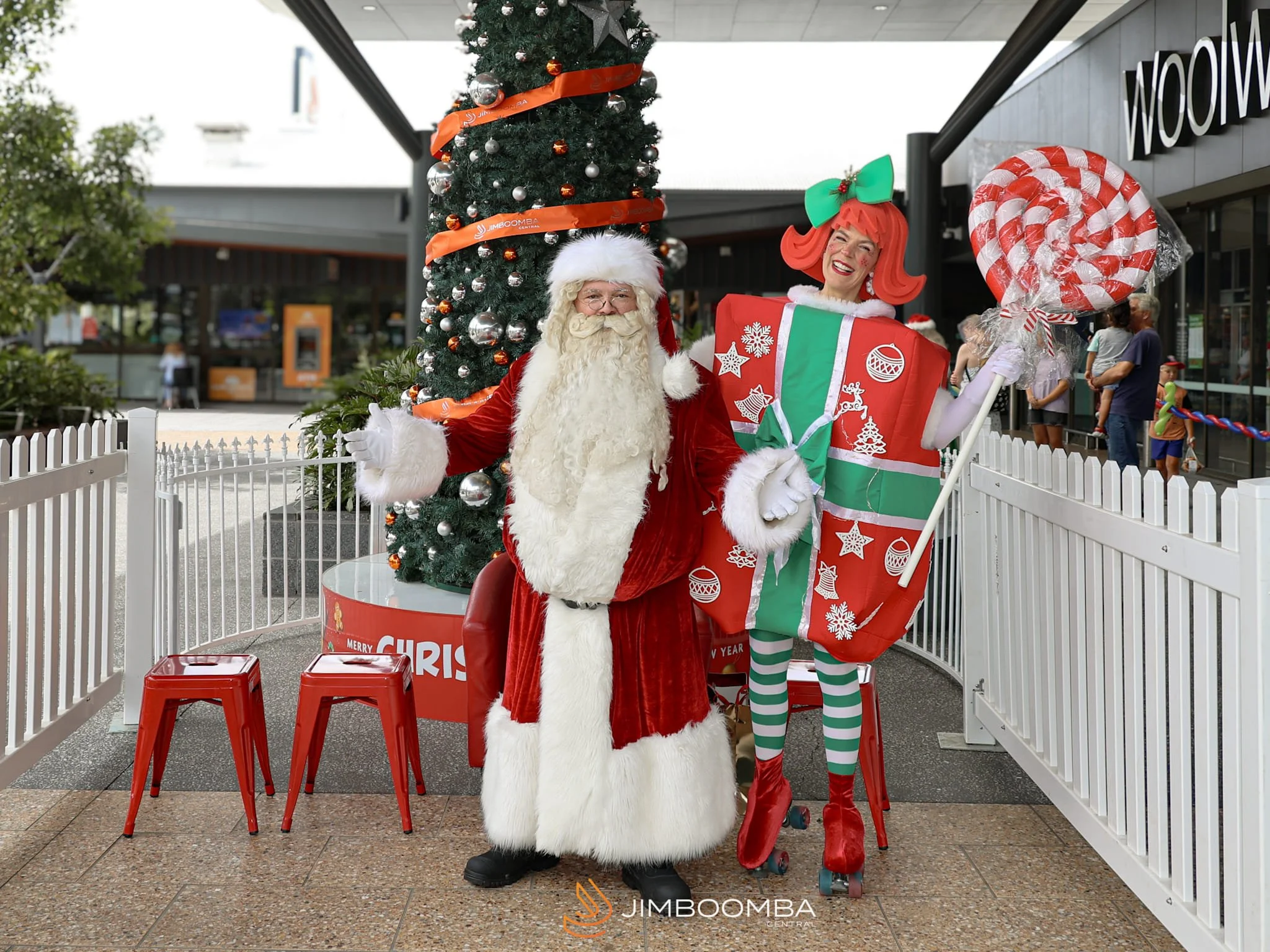Giant present prop with performer inside