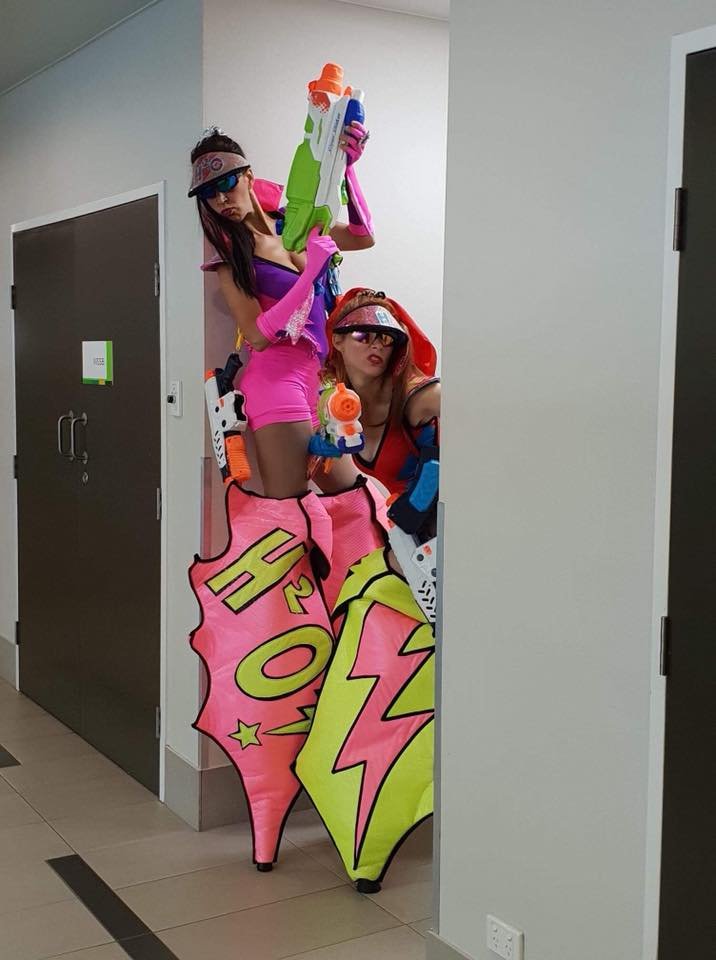 Water characters on stilts, event entertainment Brisbane, roving entertainment