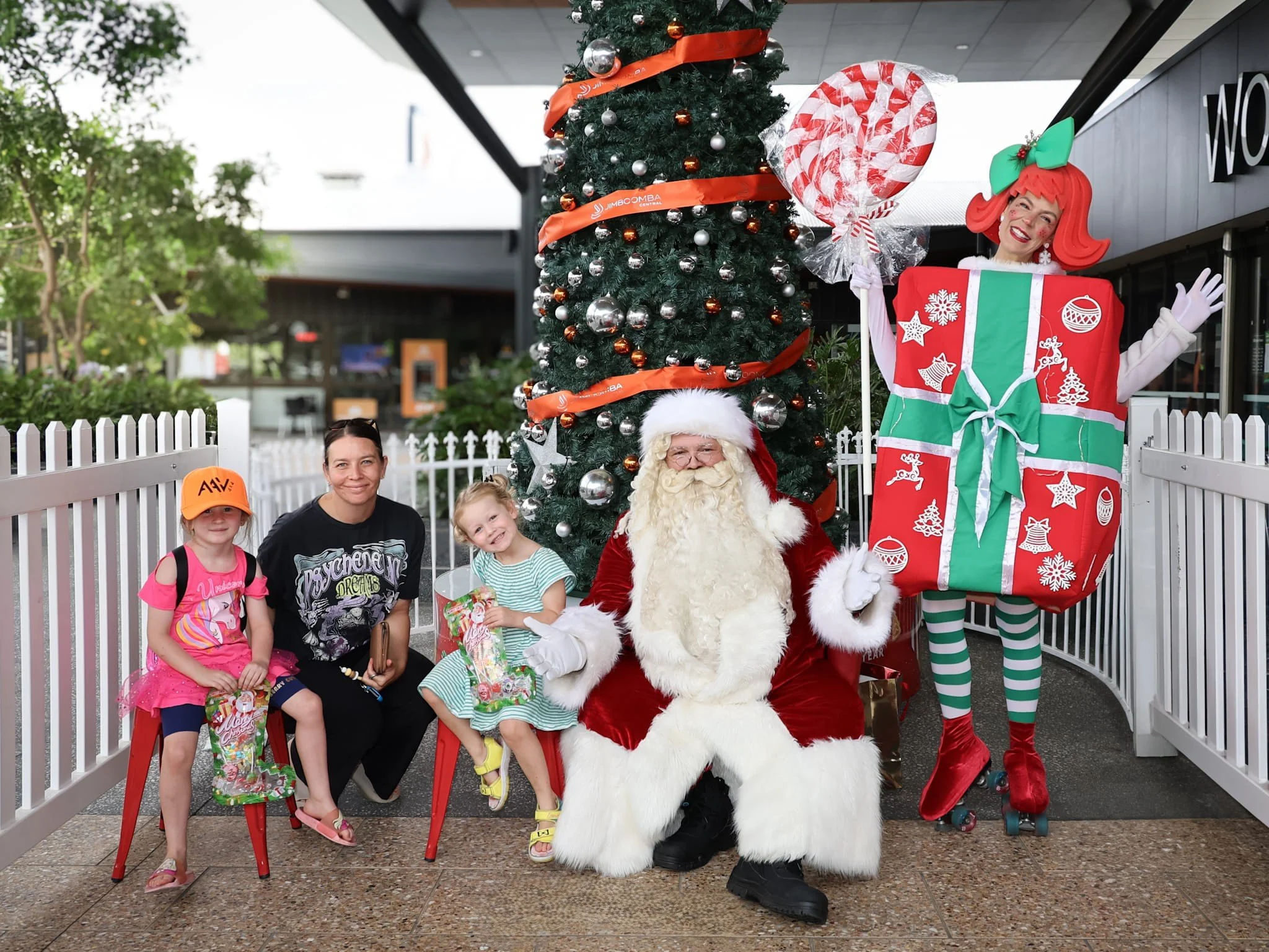 Present costume with santa