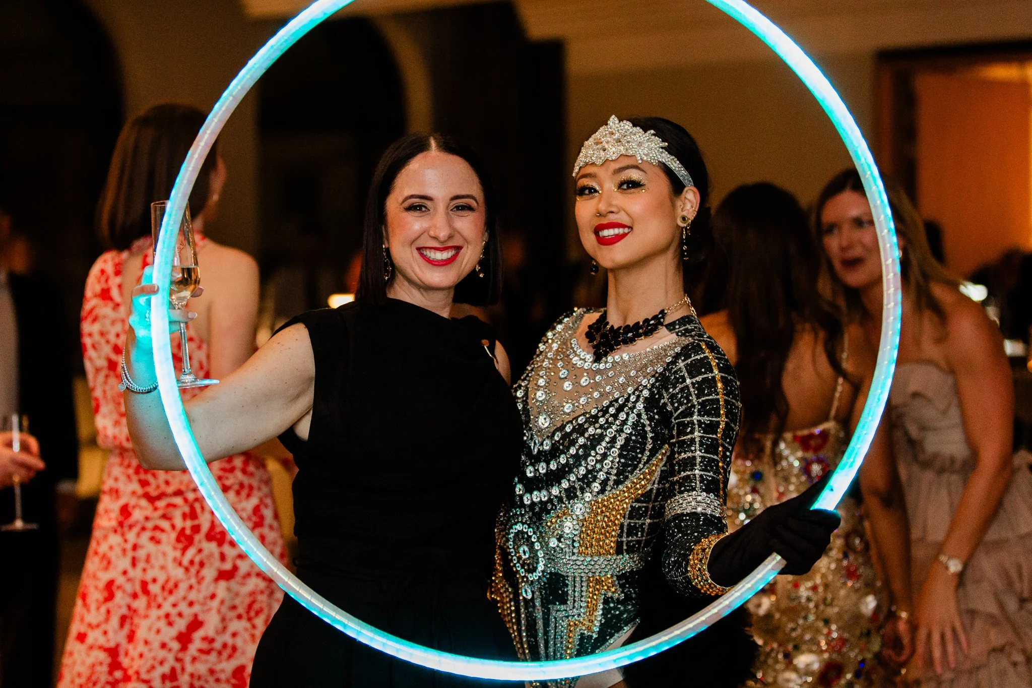 Glow in the dark LED hula hoopers