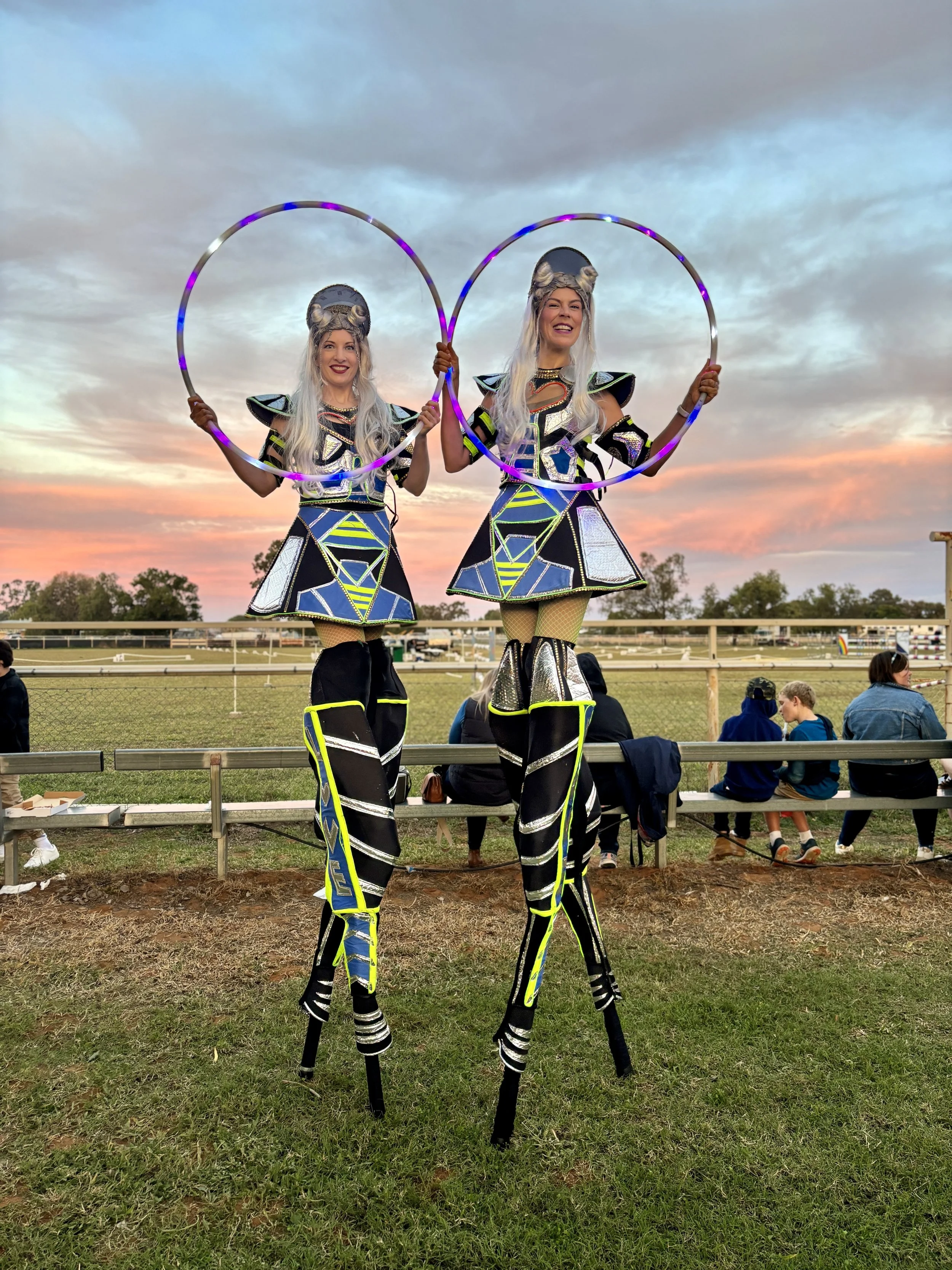 LED Illuminated stilt walkers galaxy Brisbane