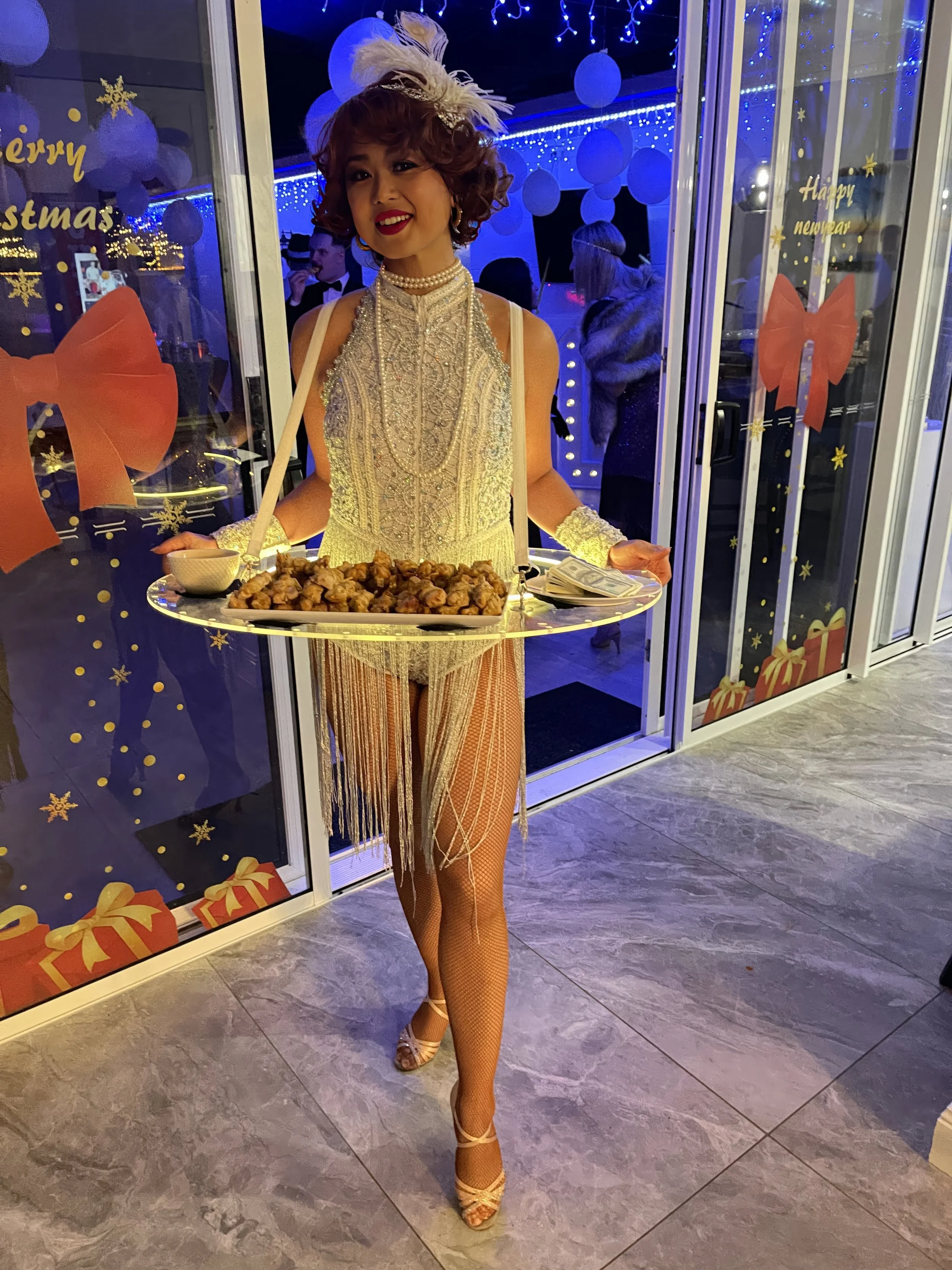 Illuminated LED tray service Great Gatsby roaming entertainment