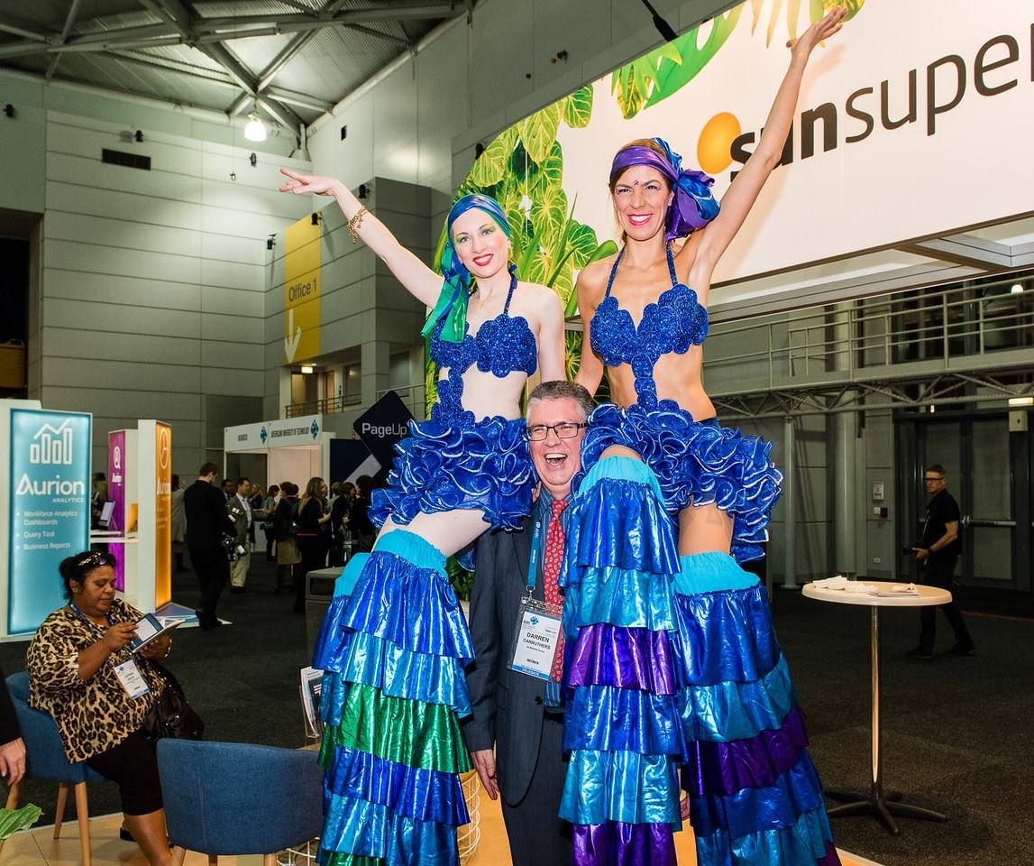 Latin Fiesta themed entertainment samba salsa dancers Brisbane stilts walkers roving entertainment Eyes Up Events